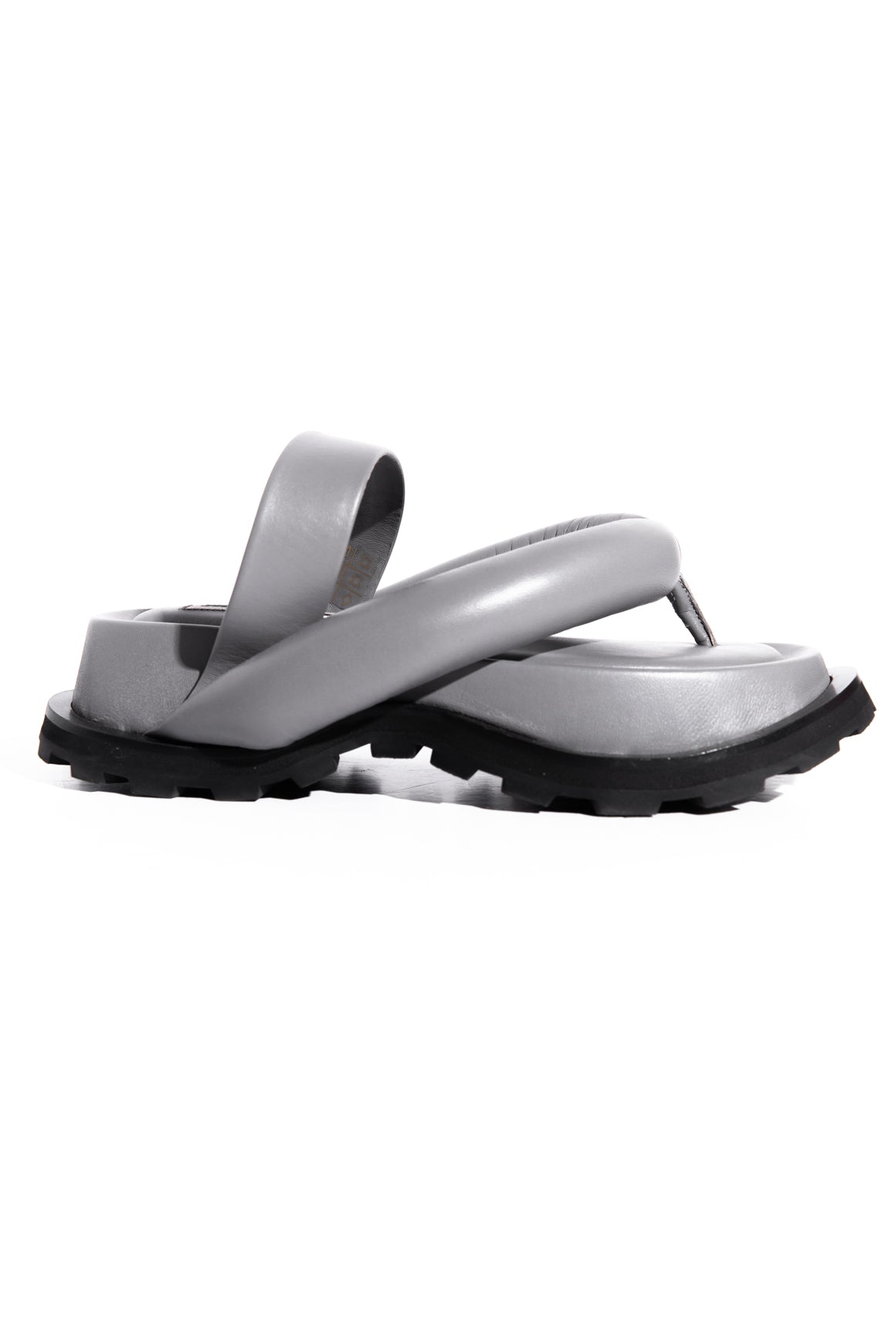 JIL SANDER Grey Leather Sandals (Sz. 36)