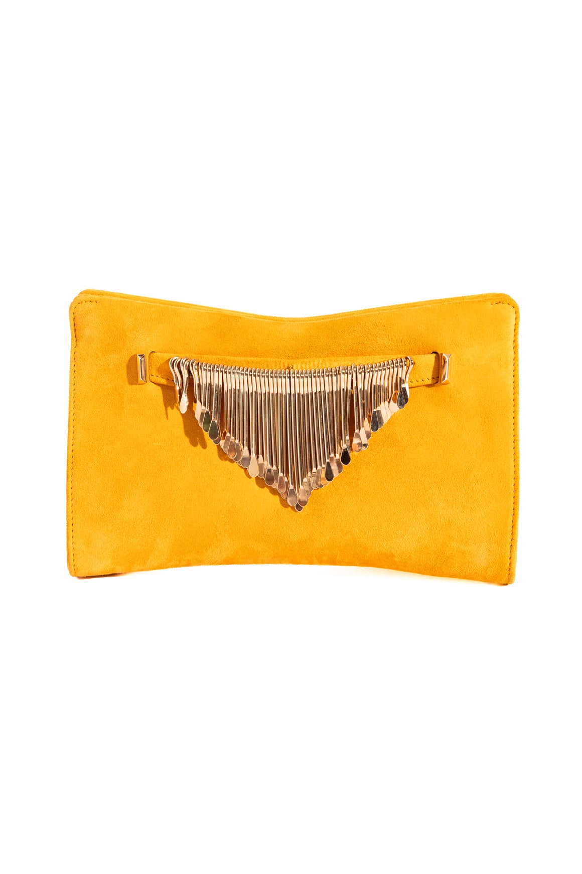 JIMMY CHOO Marigold Suede Venus Fringe Clutch