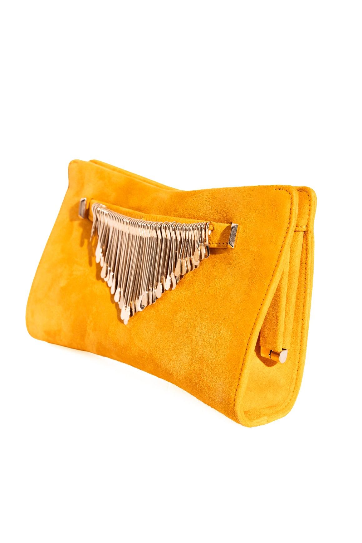 JIMMY CHOO Marigold Suede Venus Fringe Clutch
