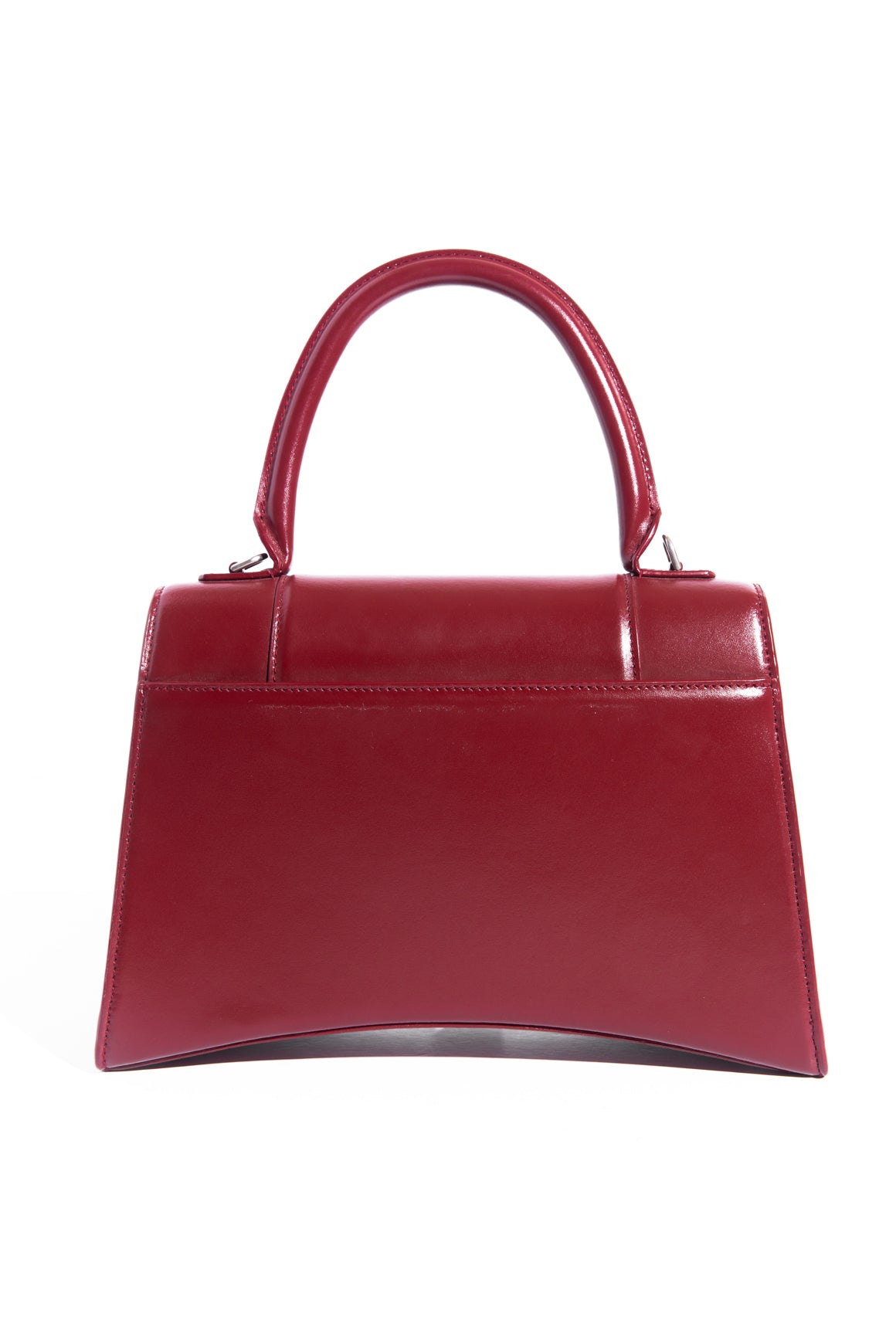 BALENCIAGA Dark Red Medium Hourglass Bag