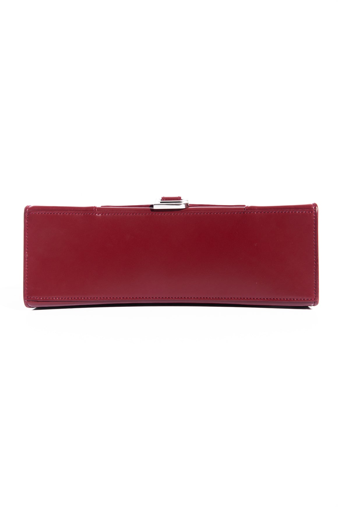 BALENCIAGA Dark Red Medium Hourglass Bag