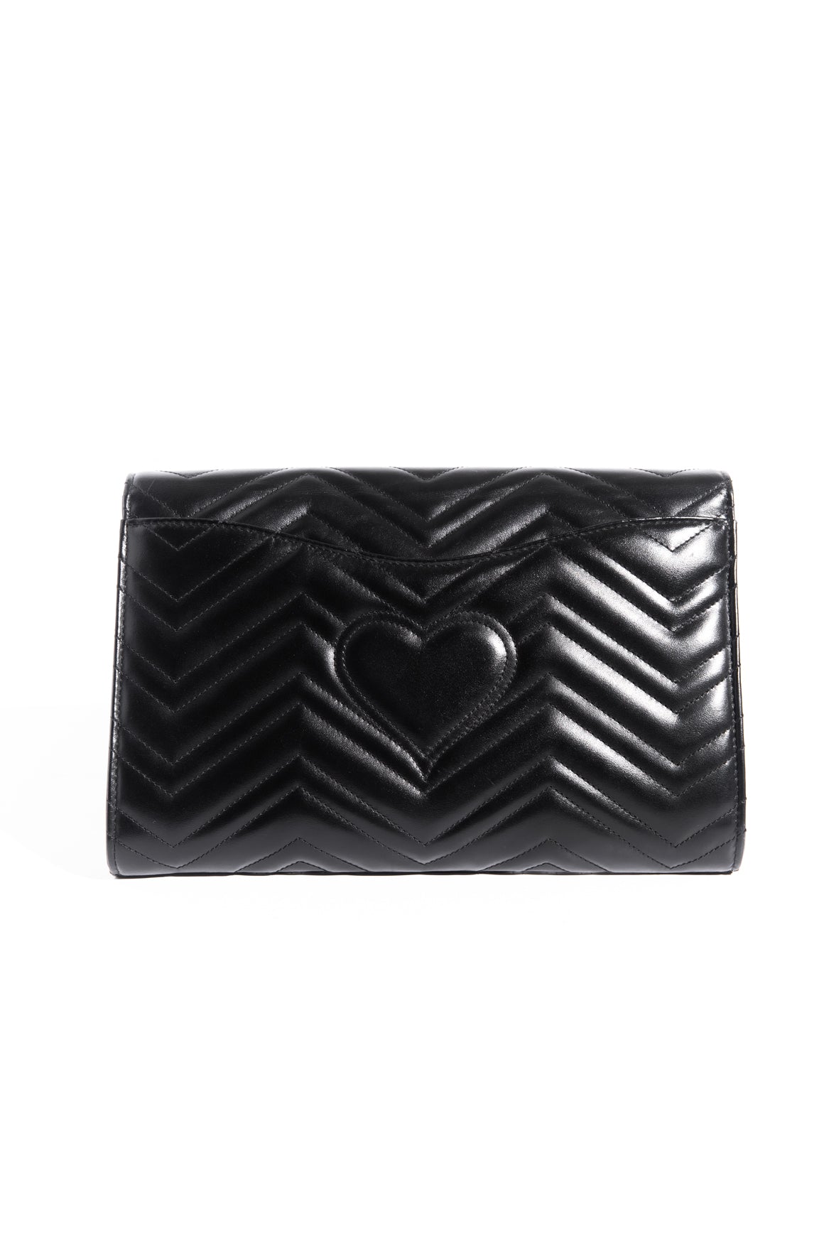 GUCCI Black Leather Large Marmont Clutch
