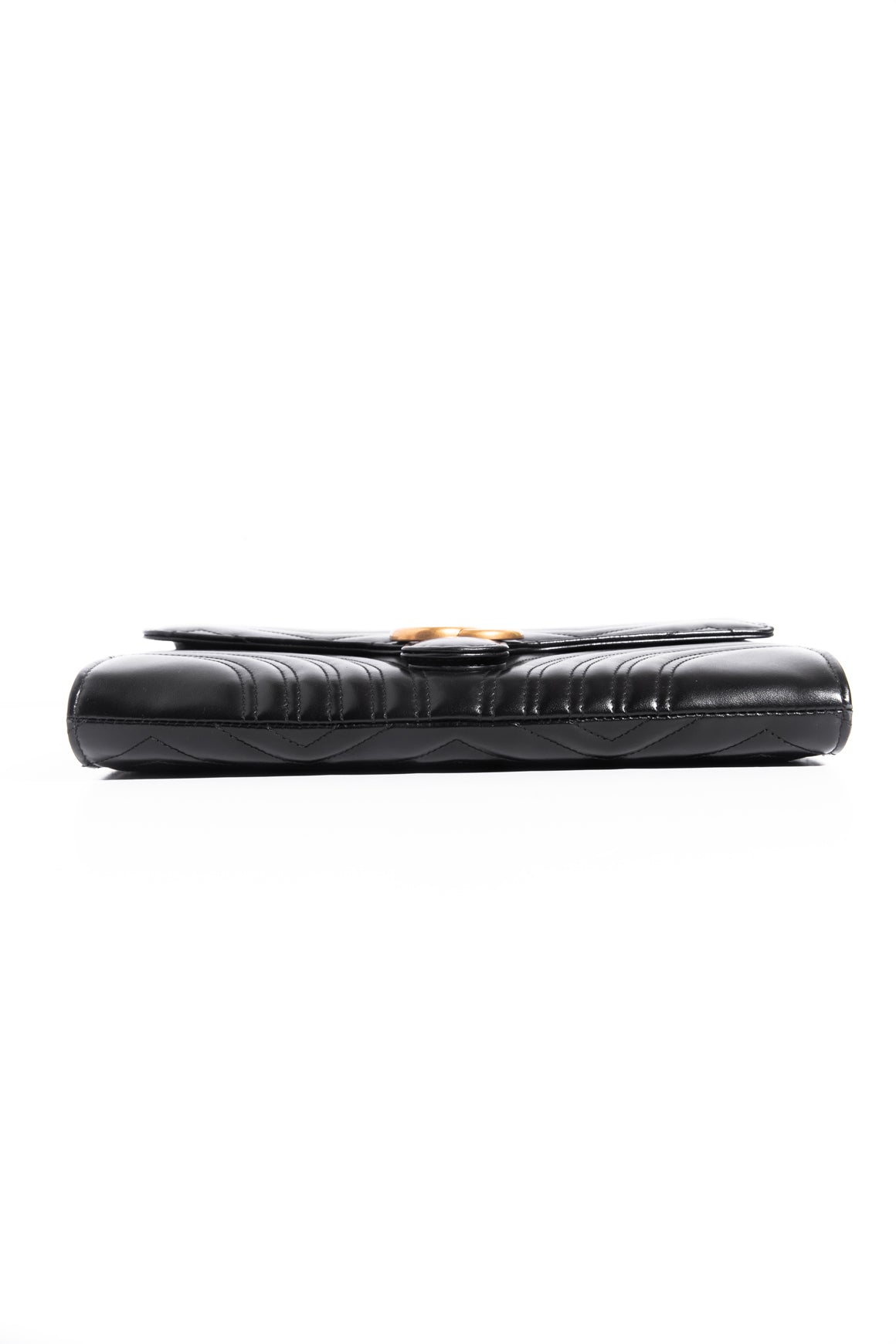GUCCI Black Leather Large Marmont Clutch