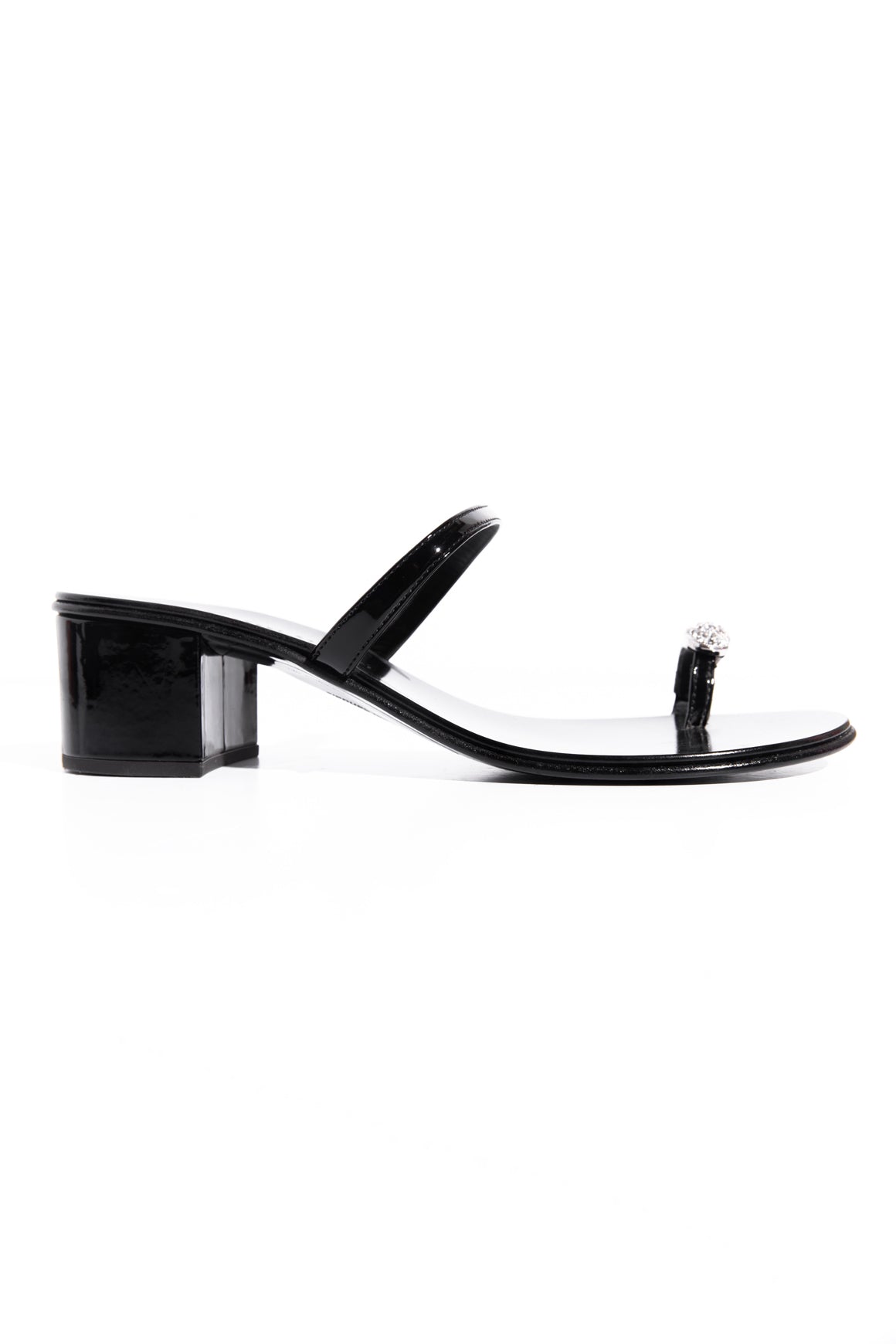 GIUSEPPE ZANOTTI Black Icon Ring 40 Block Heeled Sandals (Sz. 36)