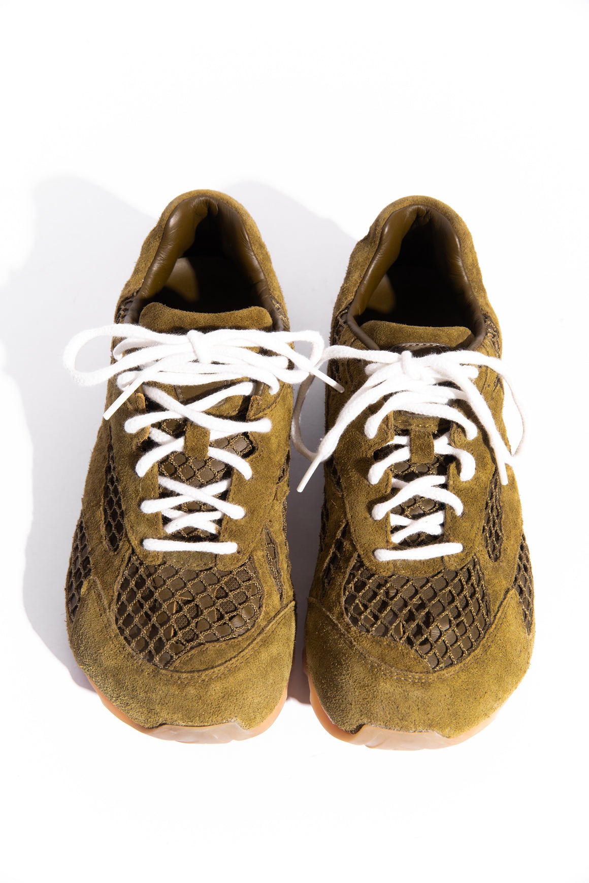 BOTTEGA VENETA Olive Green "Orbit" Sneakers (Sz. 36)