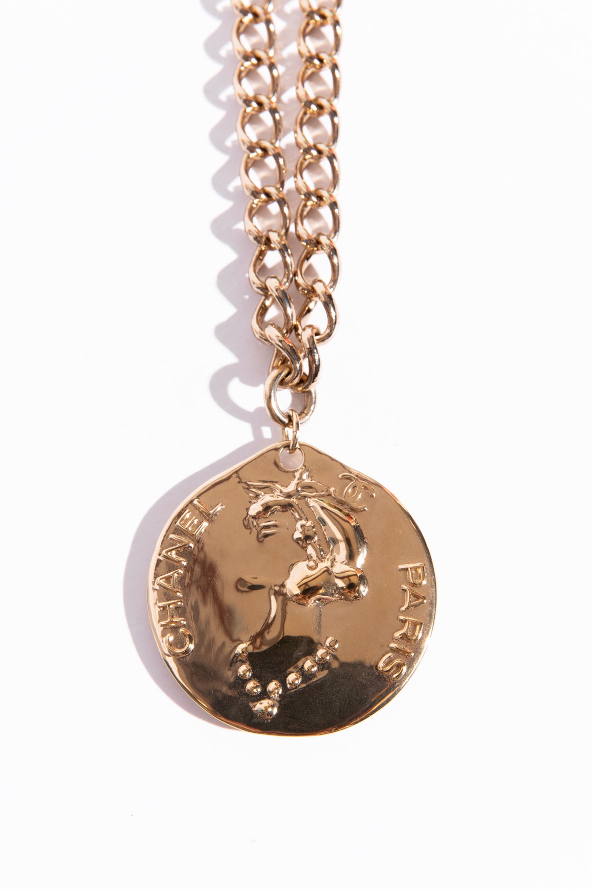 CHANEL Gold Medallion Necklace