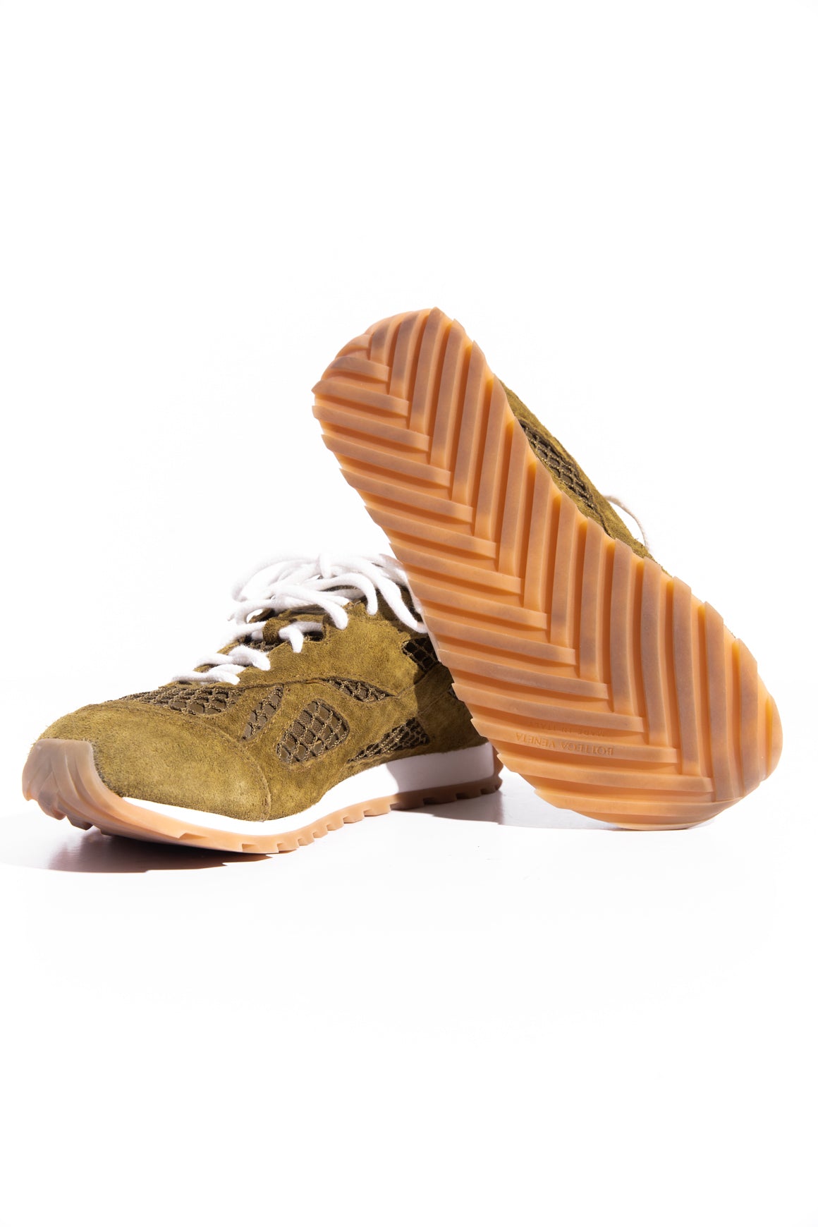 BOTTEGA VENETA Olive Green "Orbit" Sneakers (Sz. 36)