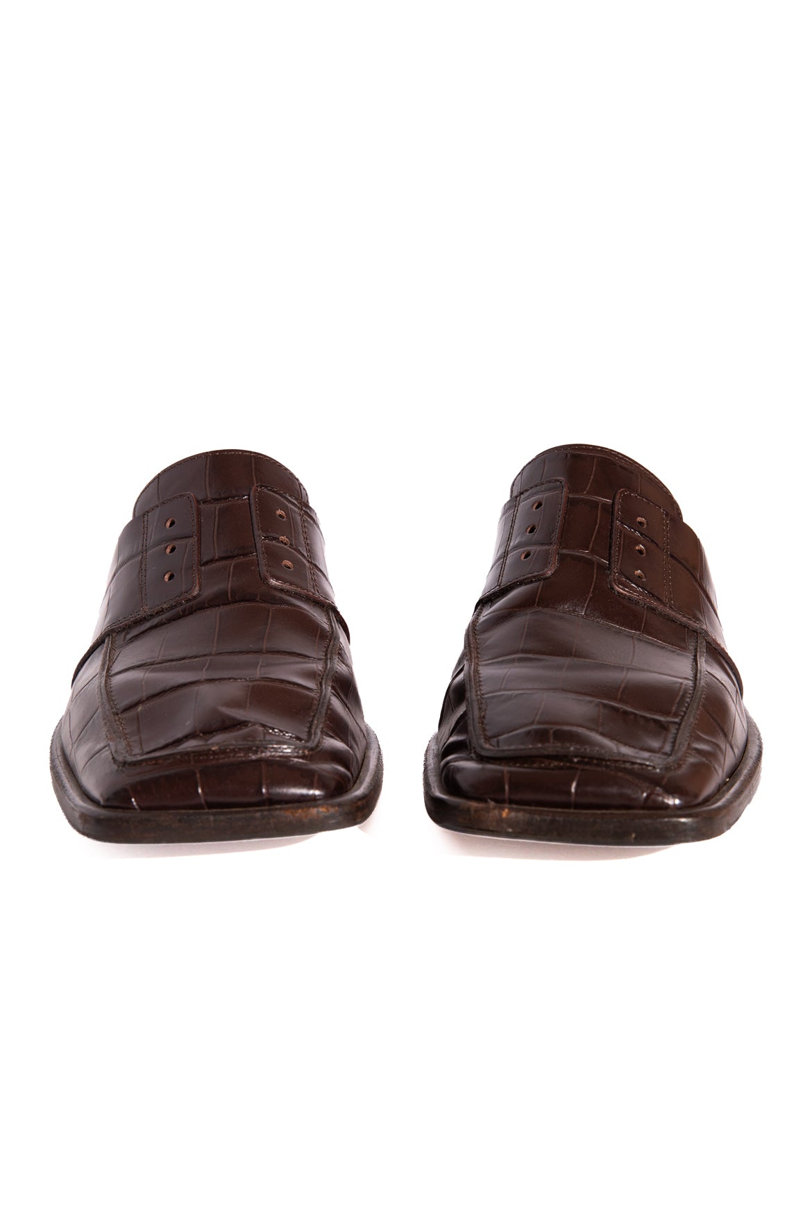 TIBI Brown Croc Slide Loafers (Sz. 38)