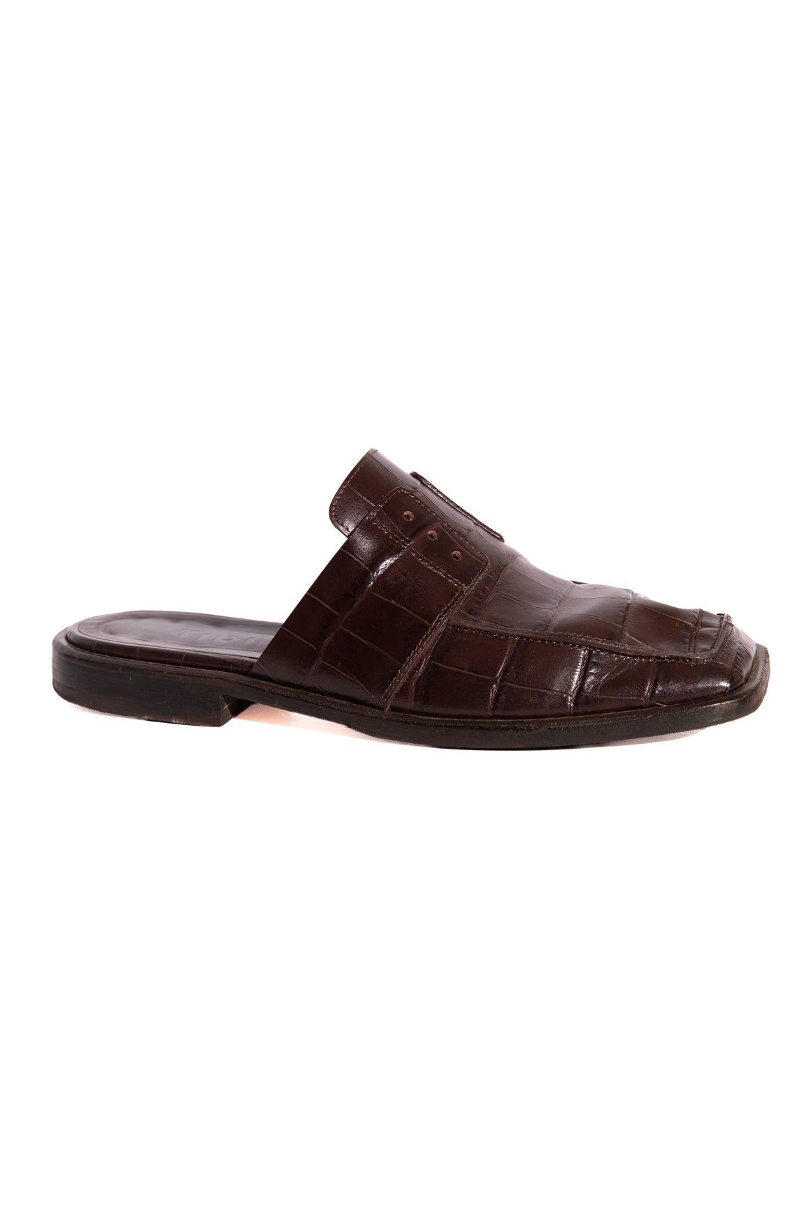 TIBI Brown Croc Slide Loafers (Sz. 38)
