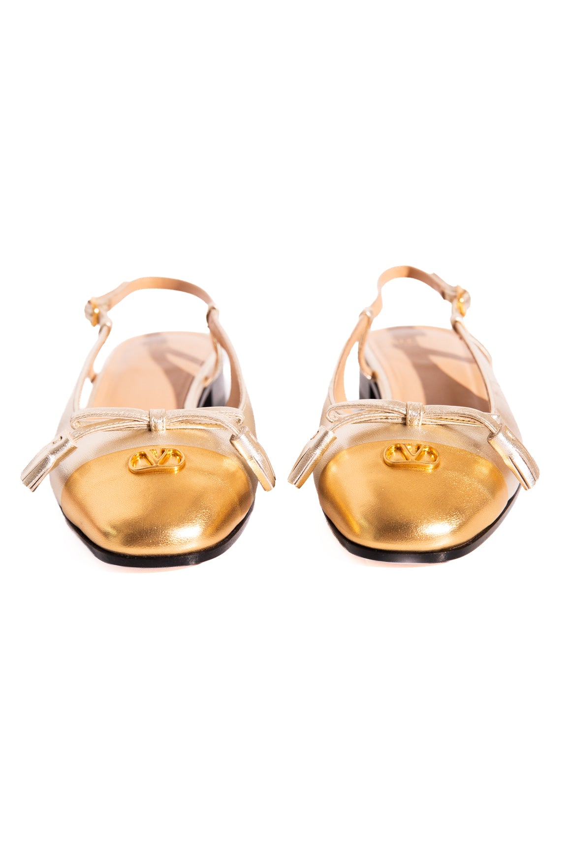 VALENTINO Gold Ballet Slingback Flats (Sz. 36.5)