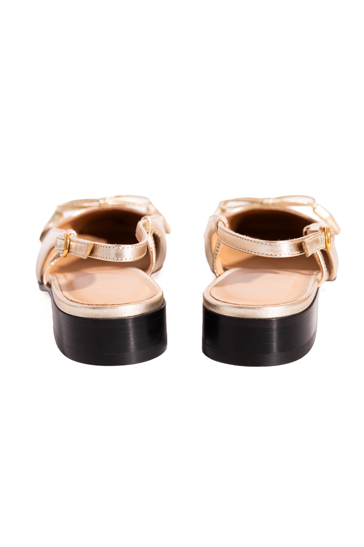 VALENTINO Gold Ballet Slingback Flats (Sz. 36.5)