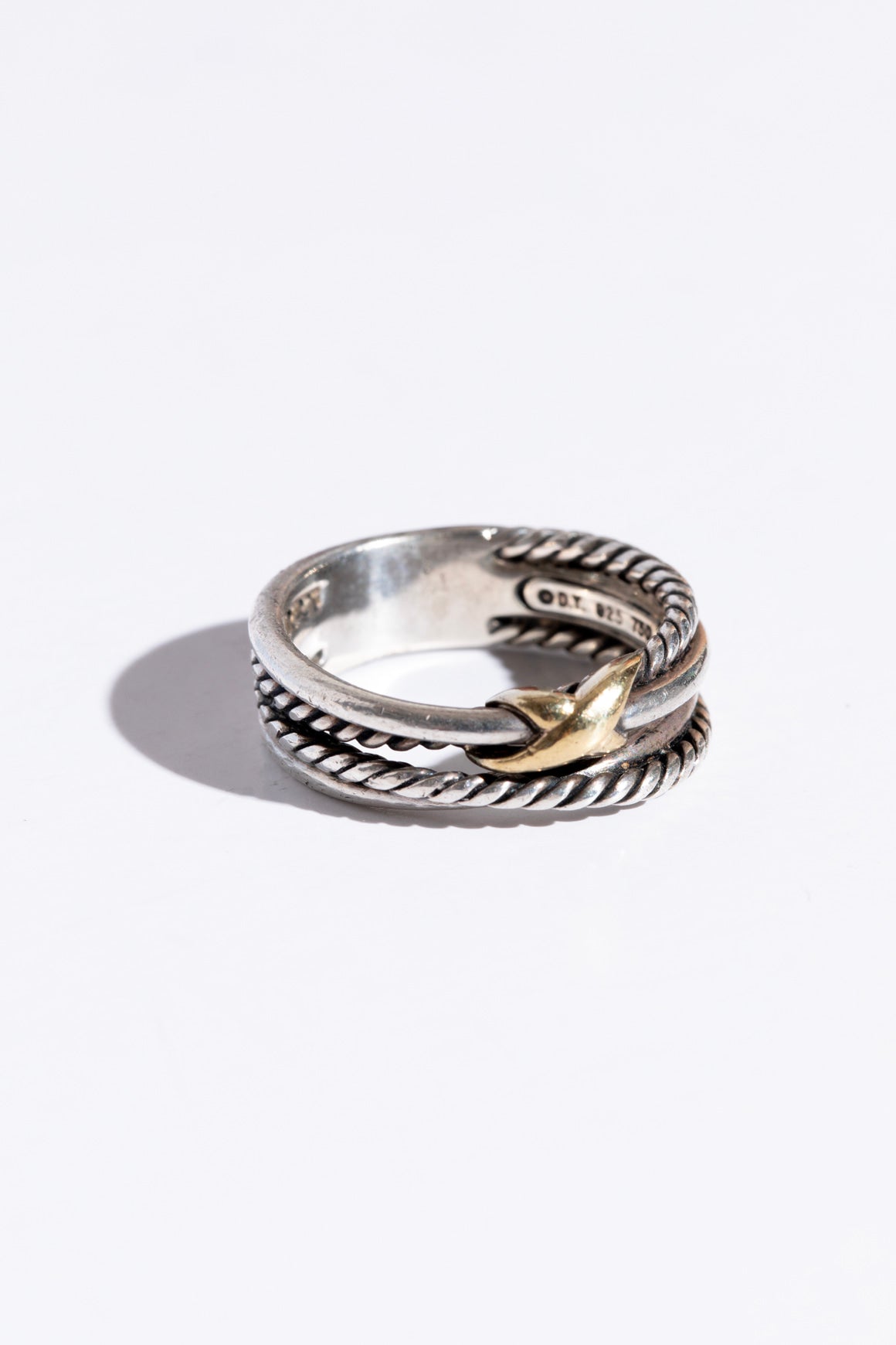 DAVID YURMAN Silver/Gold X Crossover Ring
