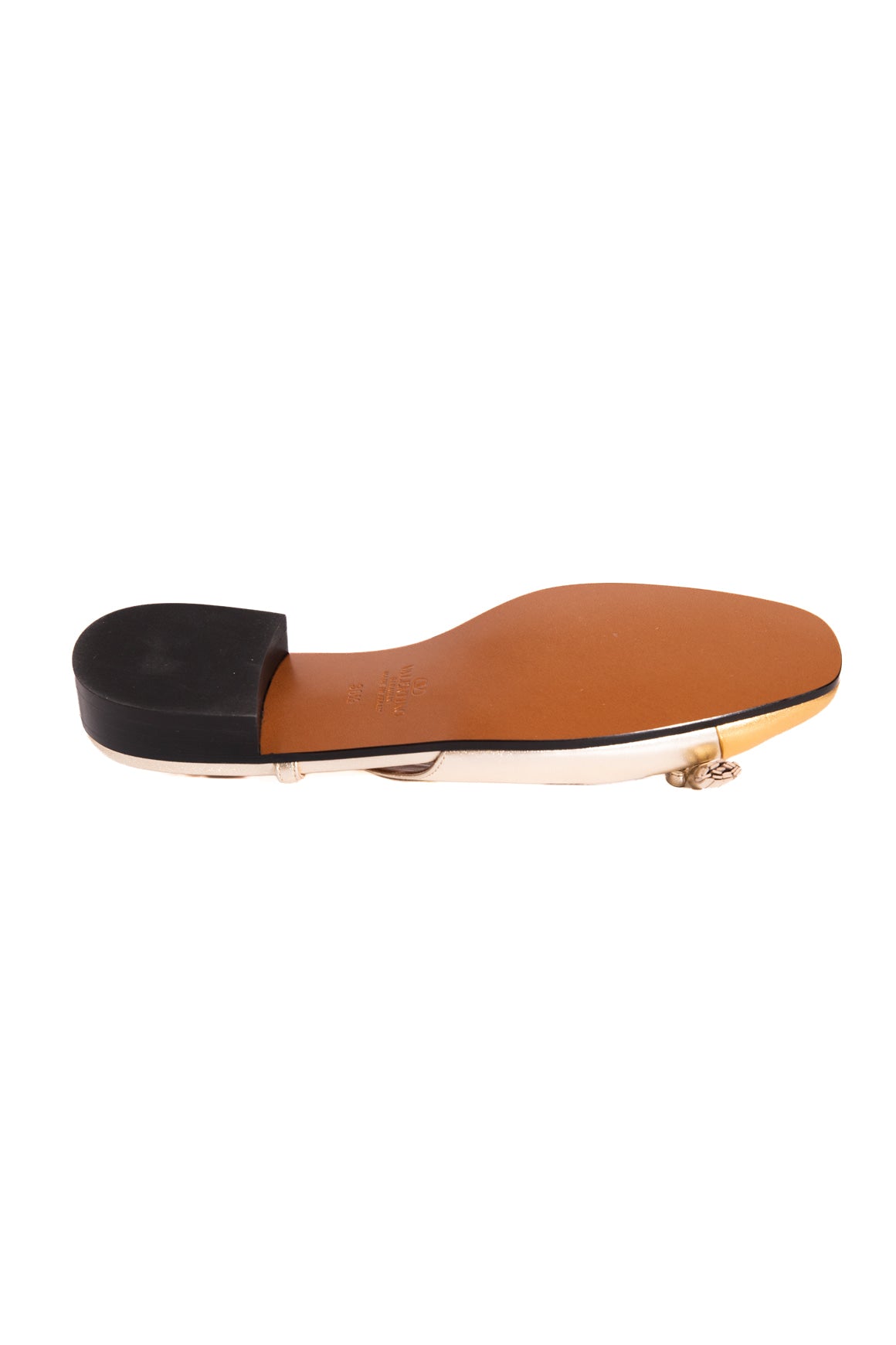 VALENTINO Gold Ballet Slingback Flats (Sz. 36.5)