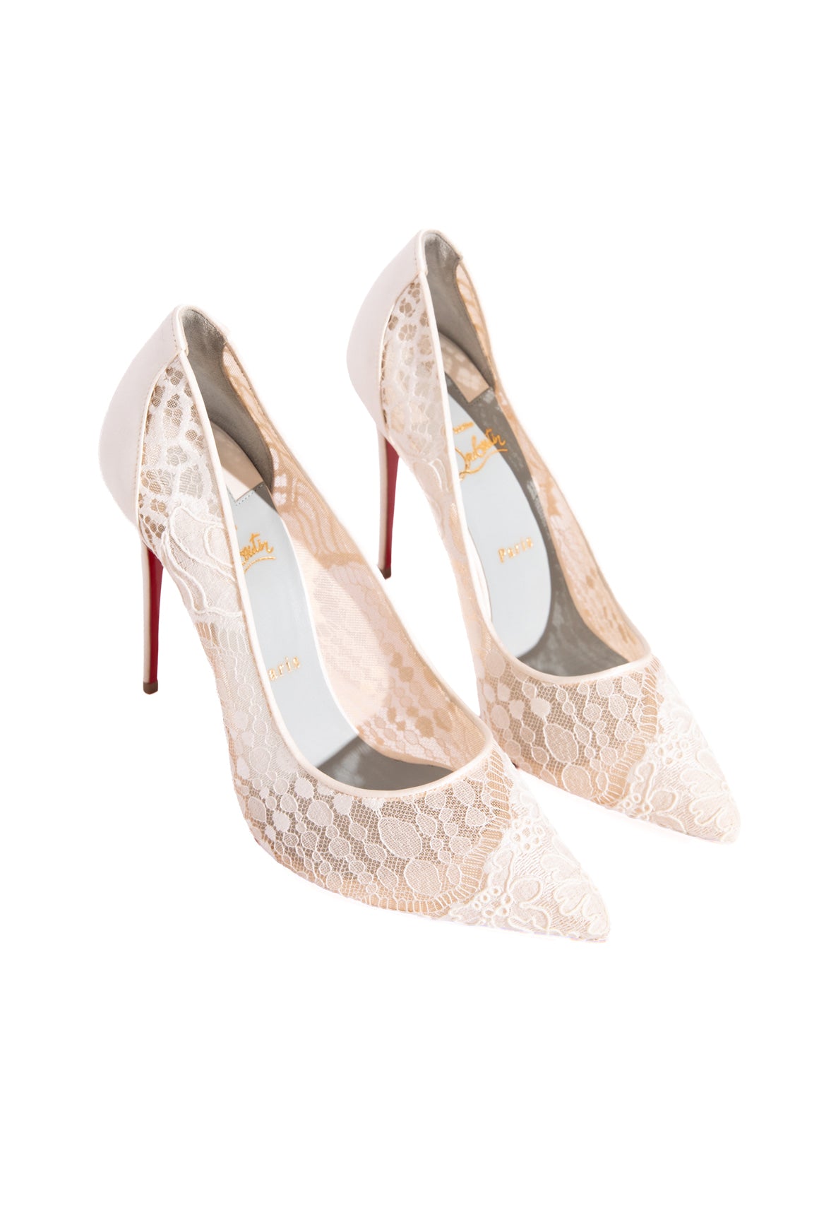 LOUBOUTIN Follies Lace 10mm Pumps (Sz. 42)