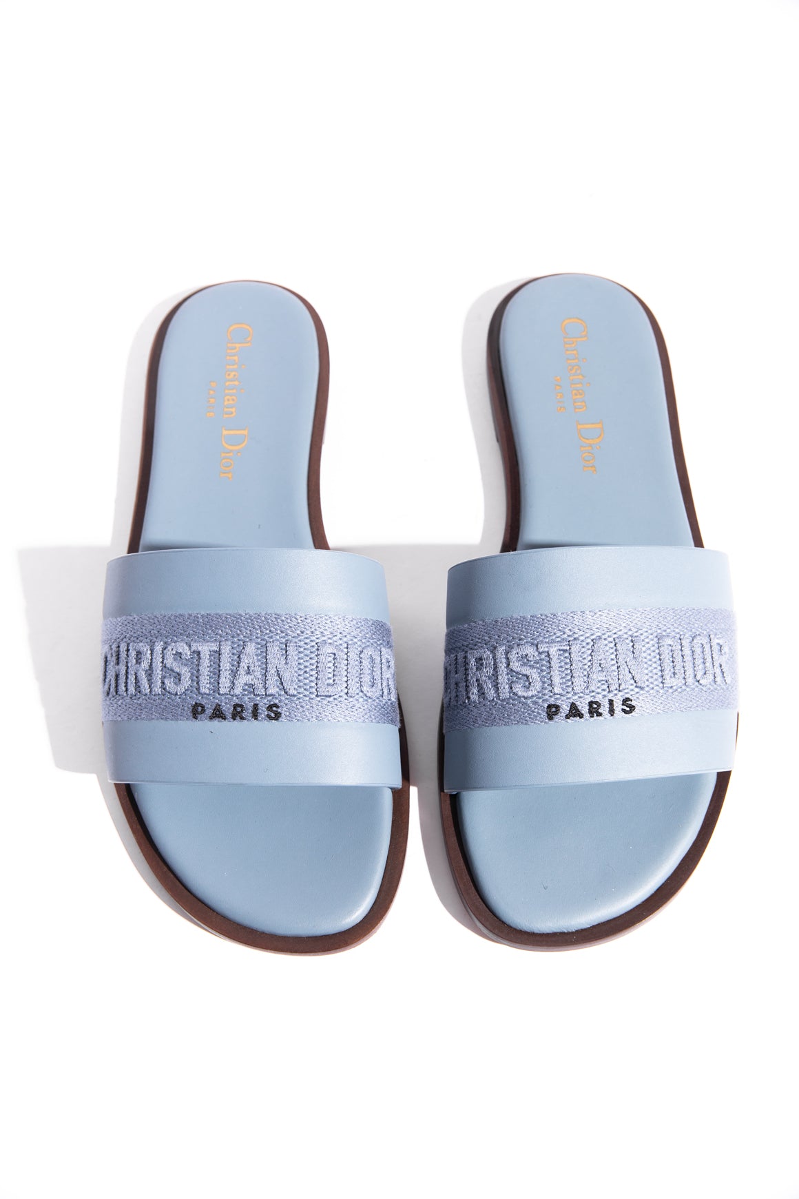 CHRISTIAN DIOR Blue "DWay" Slide Sandal (Sz. 35)