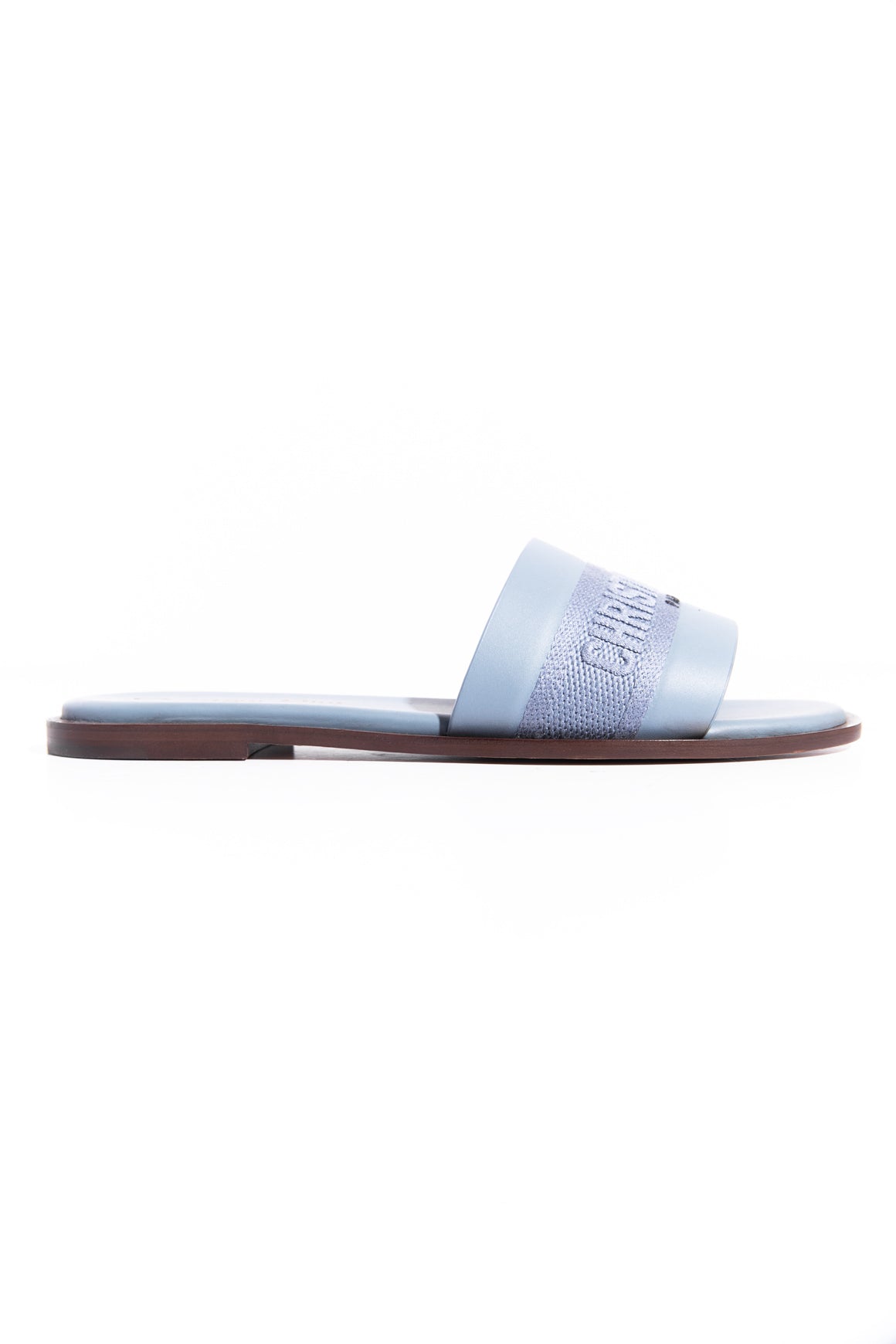 CHRISTIAN DIOR Blue "DWay" Slide Sandal (Sz. 35)