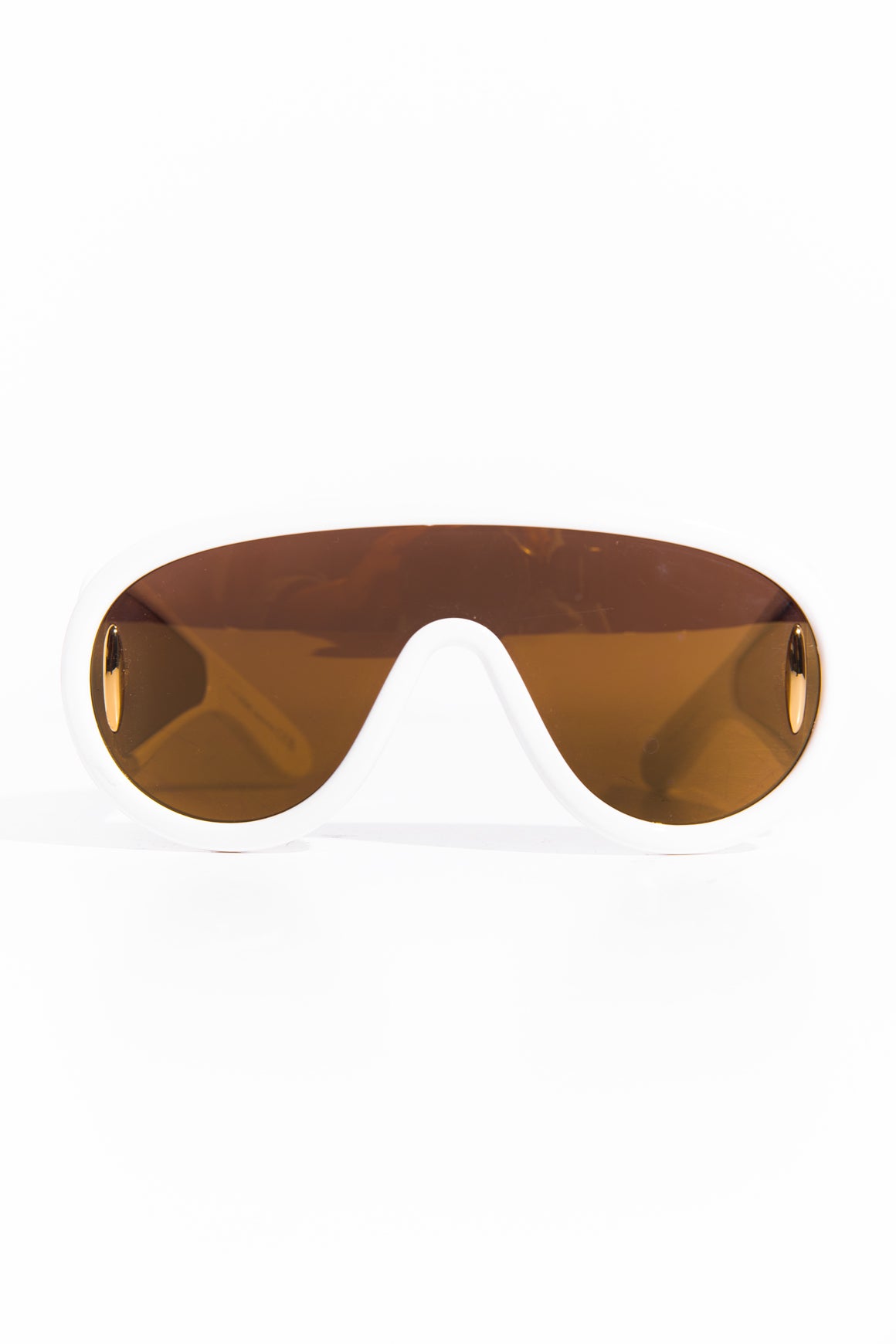 LOEWE White "Wave Mask" Oversized Sunglasses
