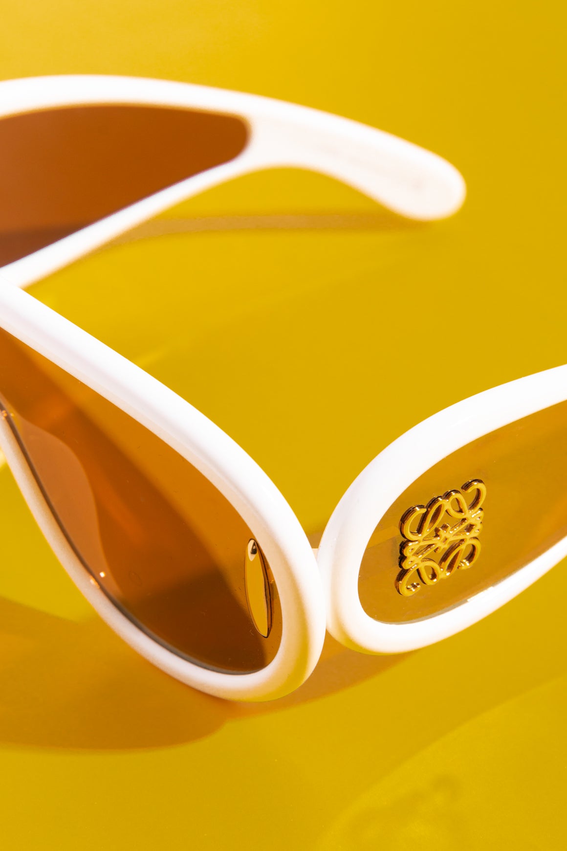 LOEWE White "Wave Mask" Oversized Sunglasses