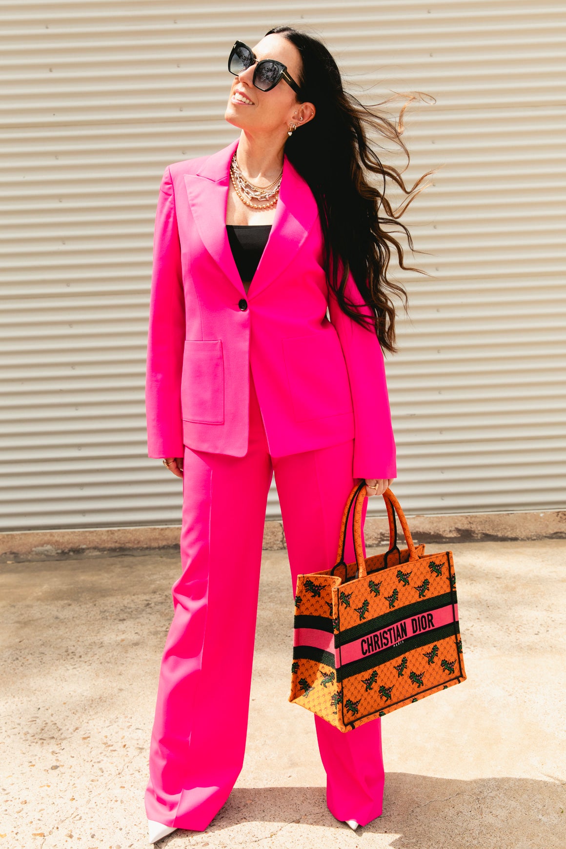 ARGENT Hot Pink Blazer & Trousers Suit Set (Sz. 2)