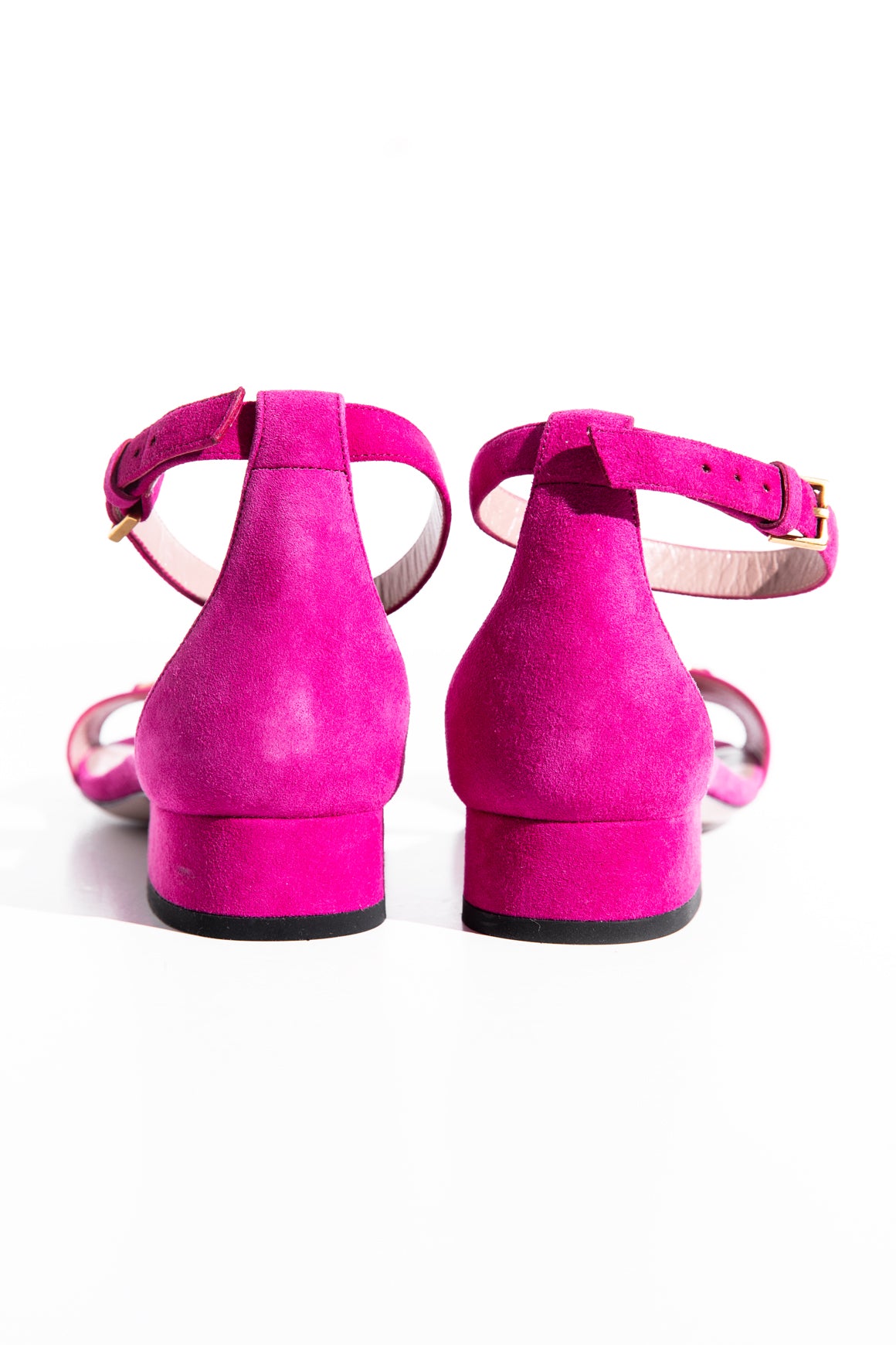 GUCCI Pink Suede Horsebit Sandal (Sz. 39)