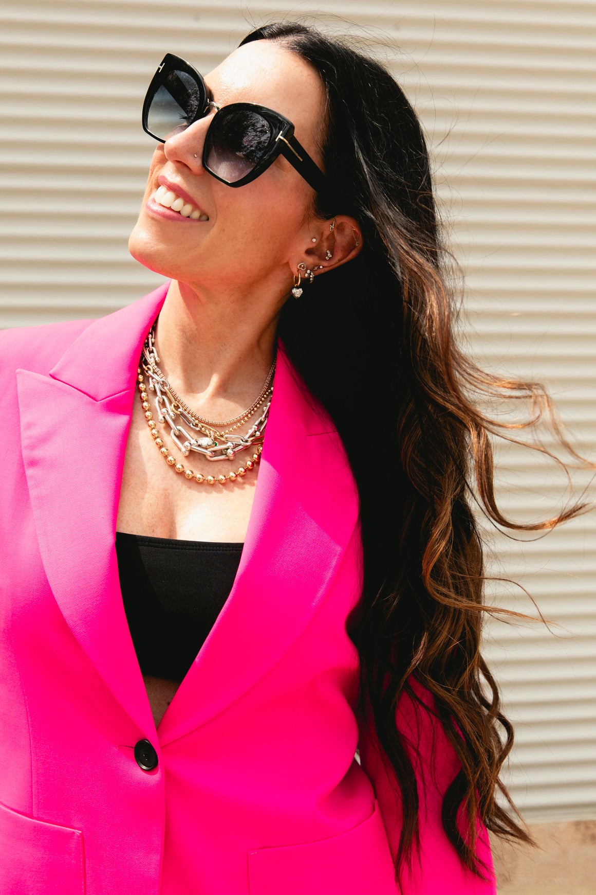 ARGENT Hot Pink Blazer & Trousers Suit Set (Sz. 2)