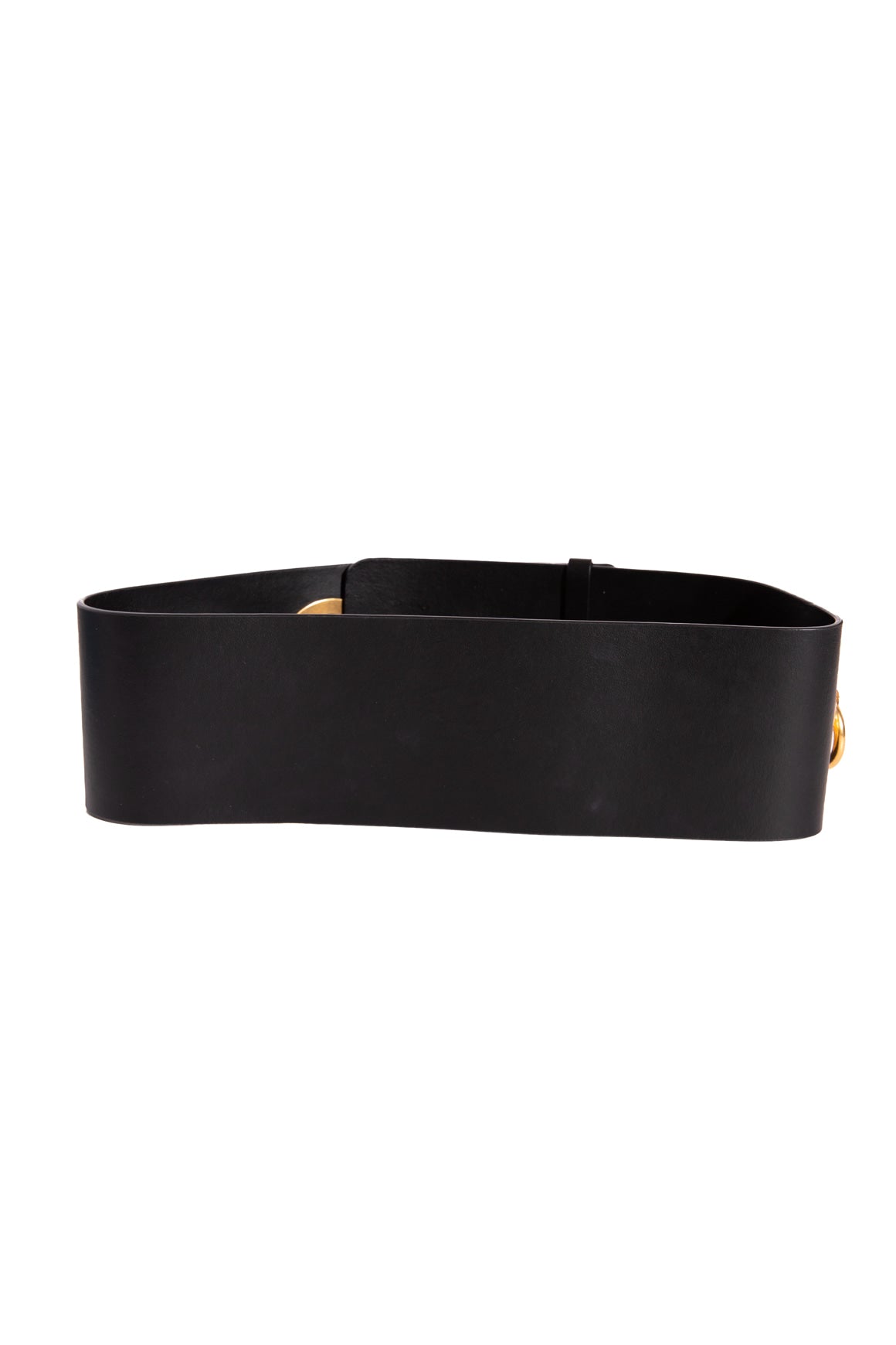 SCHIAPARELLI Black Leather Chain Waist Belt (Sz. 70/XXS)