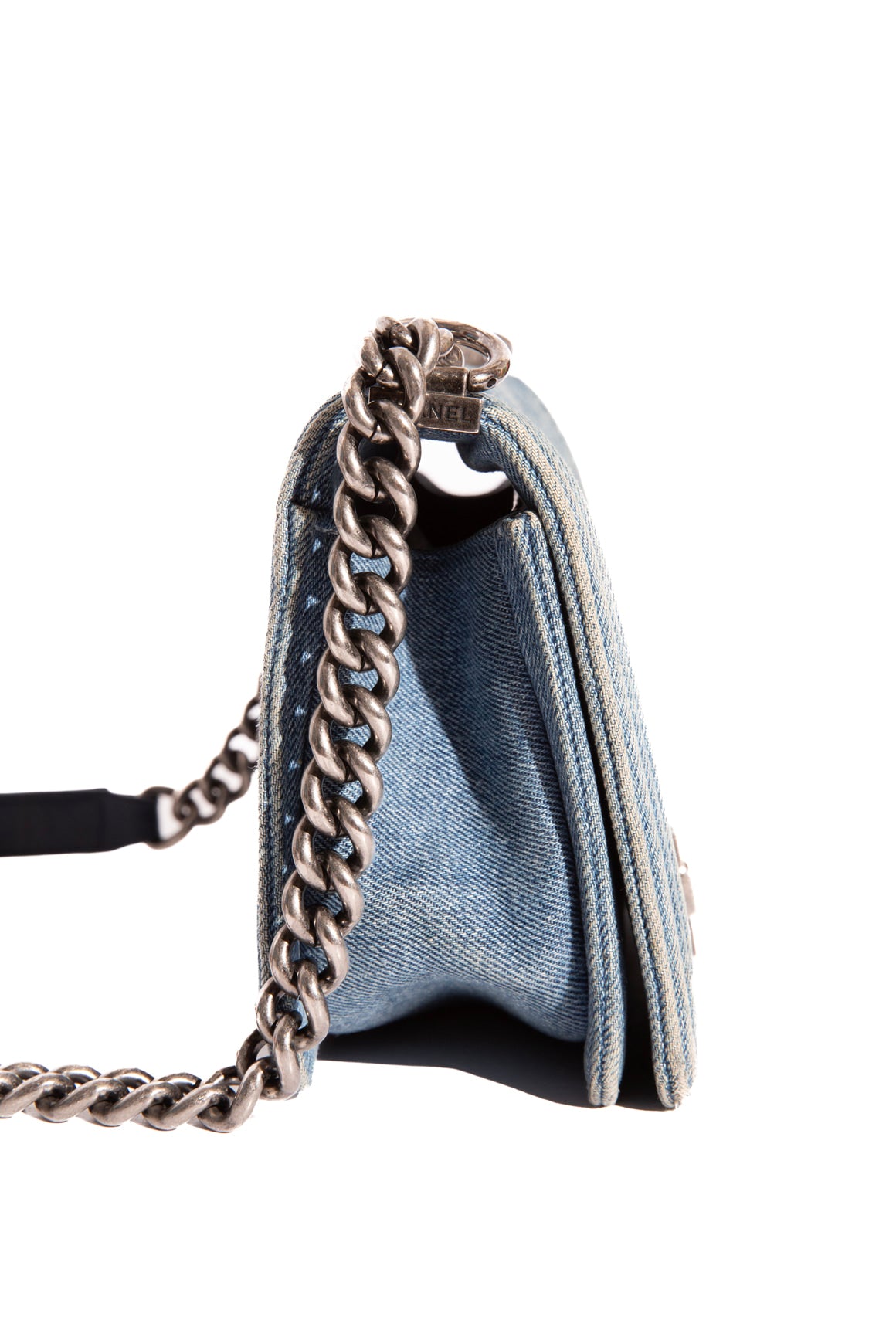 CHANEL 2013 Aged Denim Boy Bag - Medium
