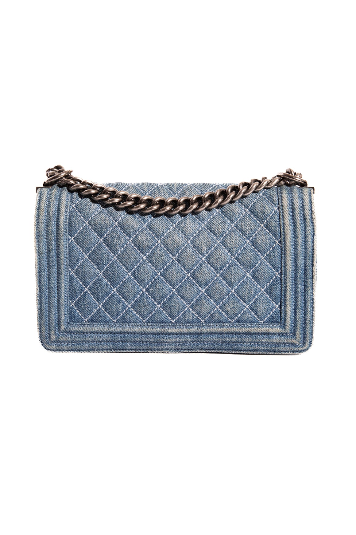 CHANEL 2013 Aged Denim Boy Bag - Medium