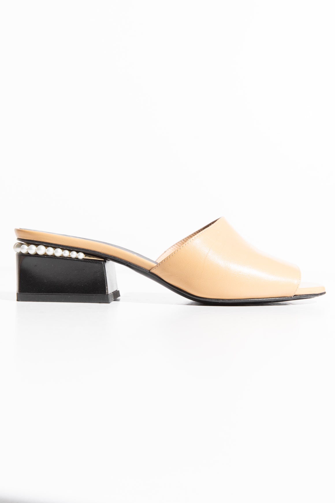CHANEL Beige Block Heel Sandal (Sz. 37)