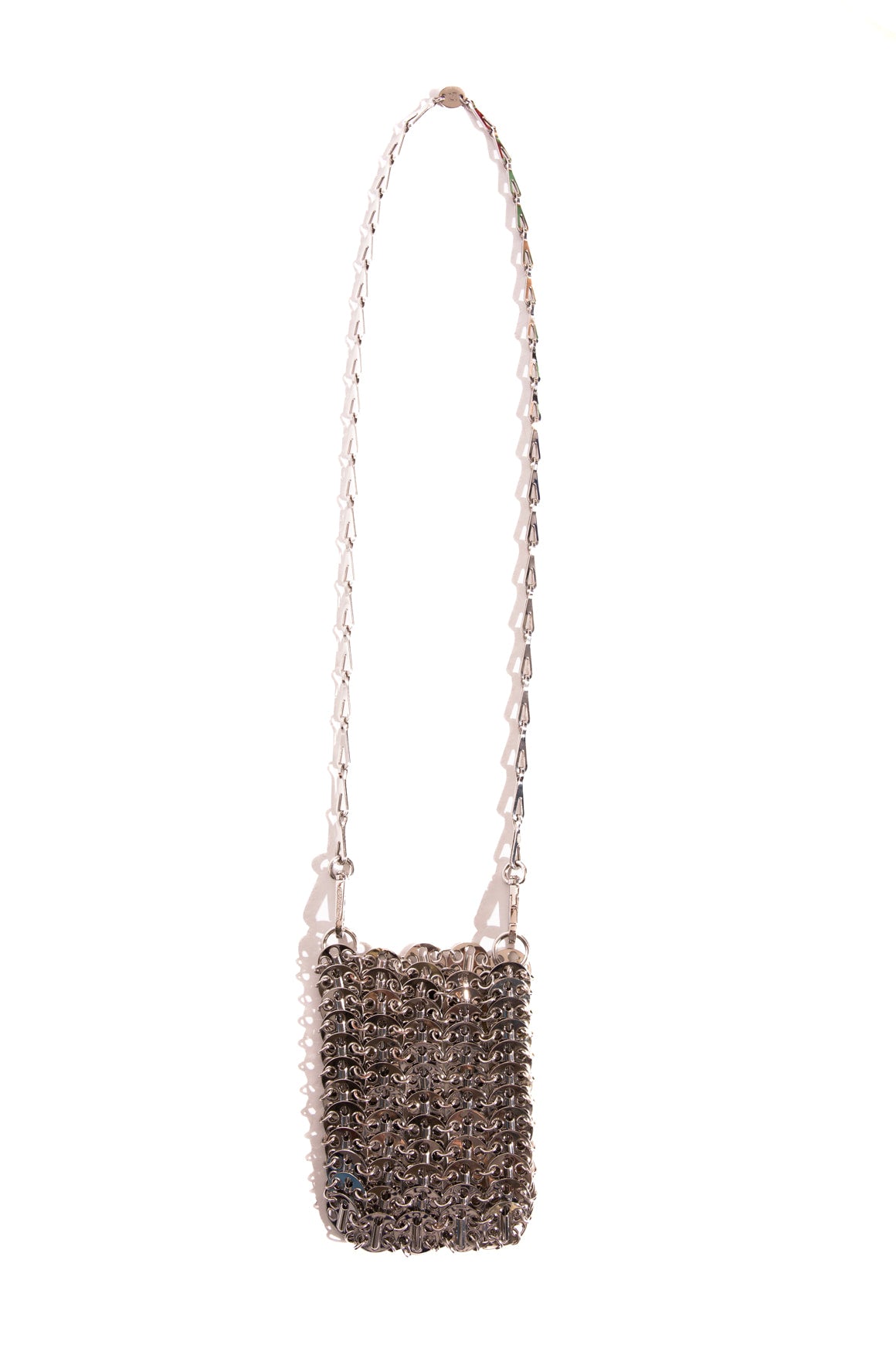 PACO RABBANE Silver Chainmail Phone Pouch