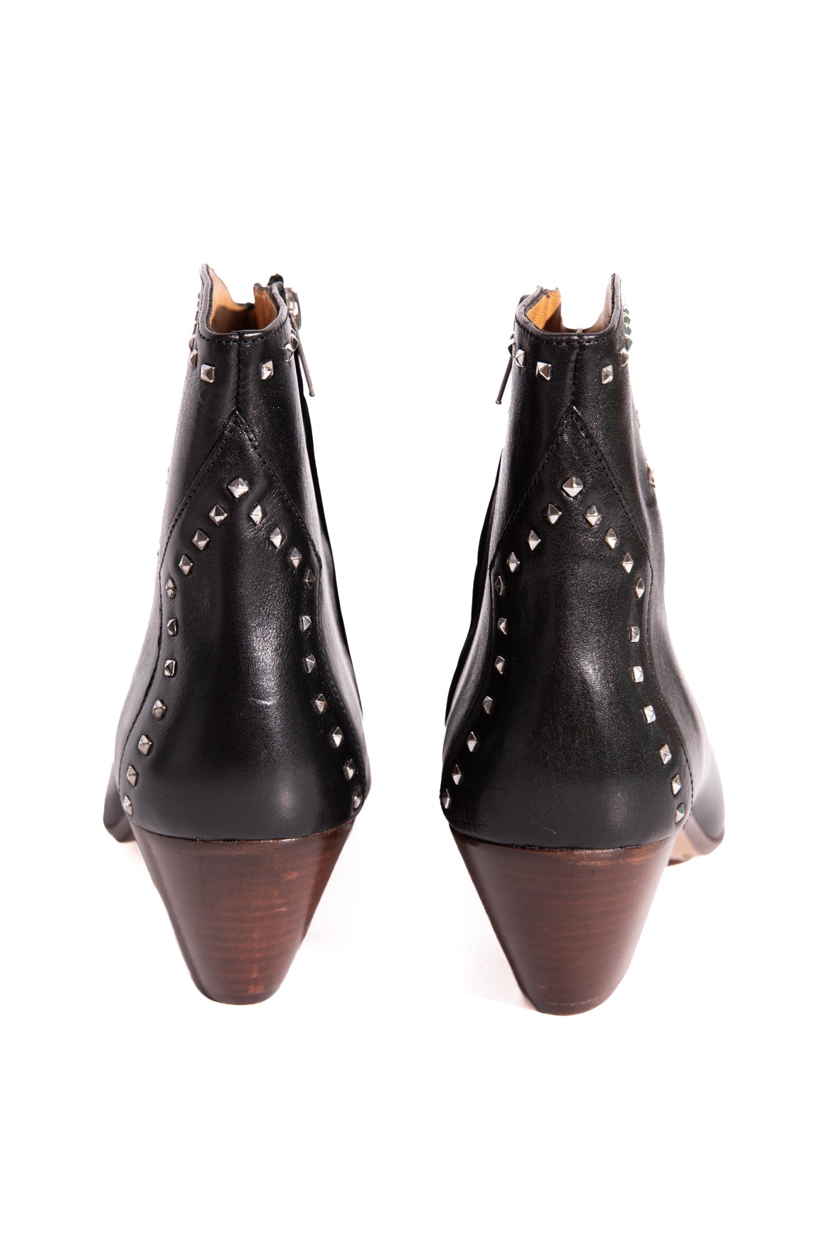 ISABEL MARANT Black Silver Stud Ankle Boots (Sz. 41)