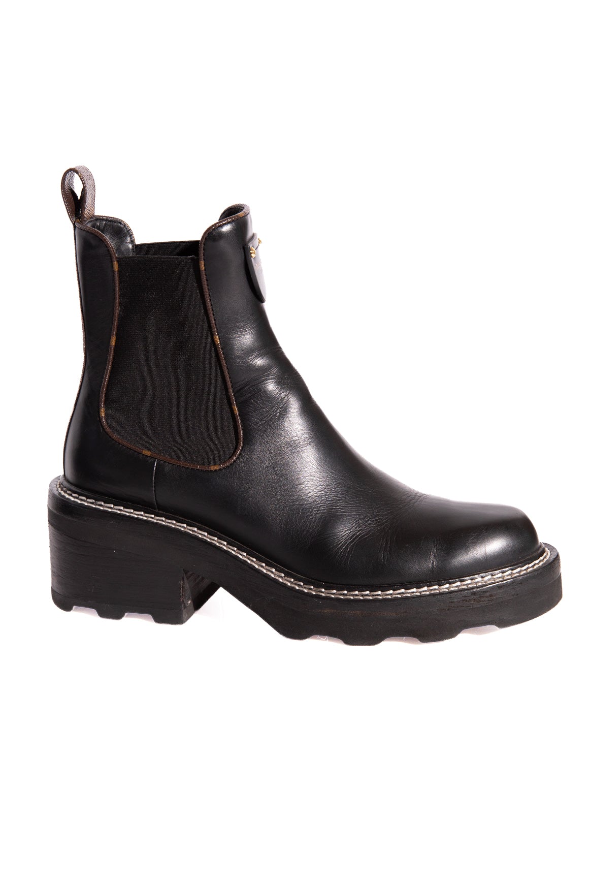 LOUIS VUITTON Black Platform Chelsea Boots (Sz. 39)