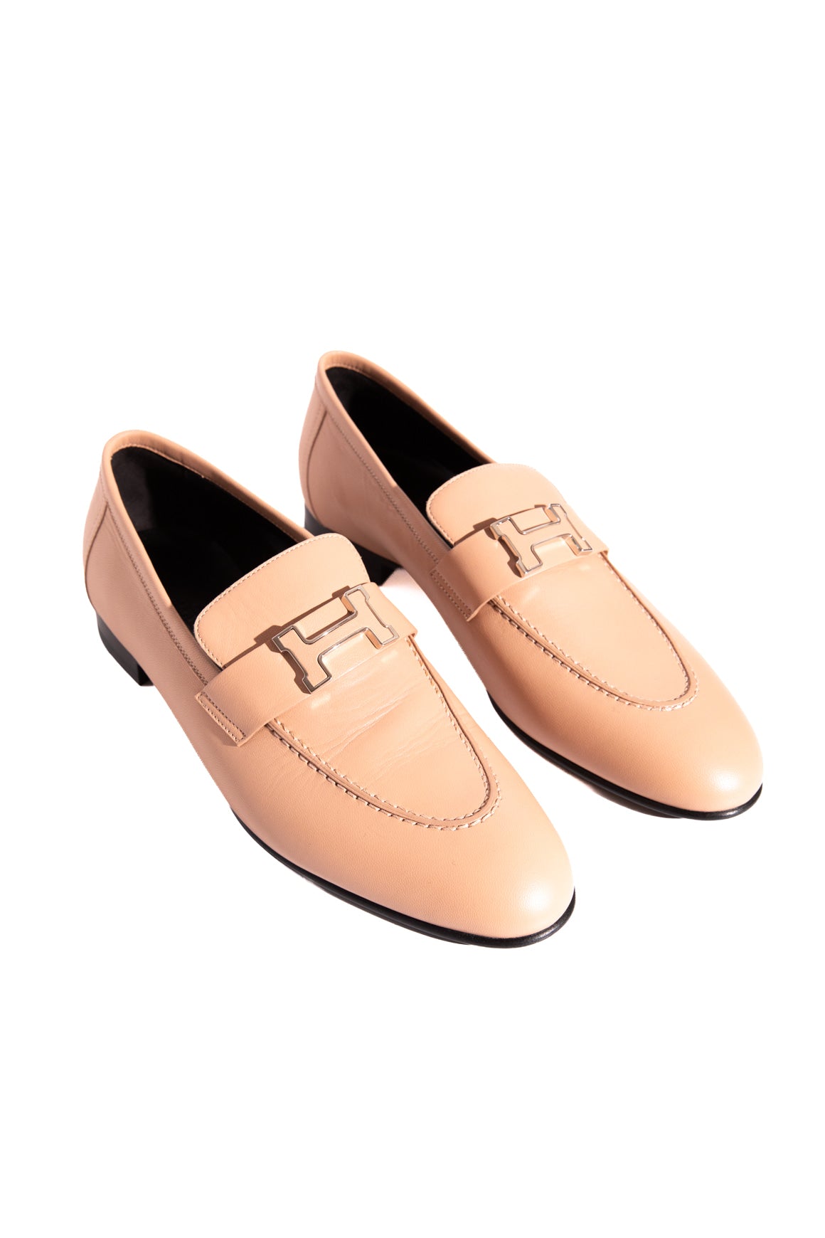 HERMES Nude leather Loafers (Sz. 38)