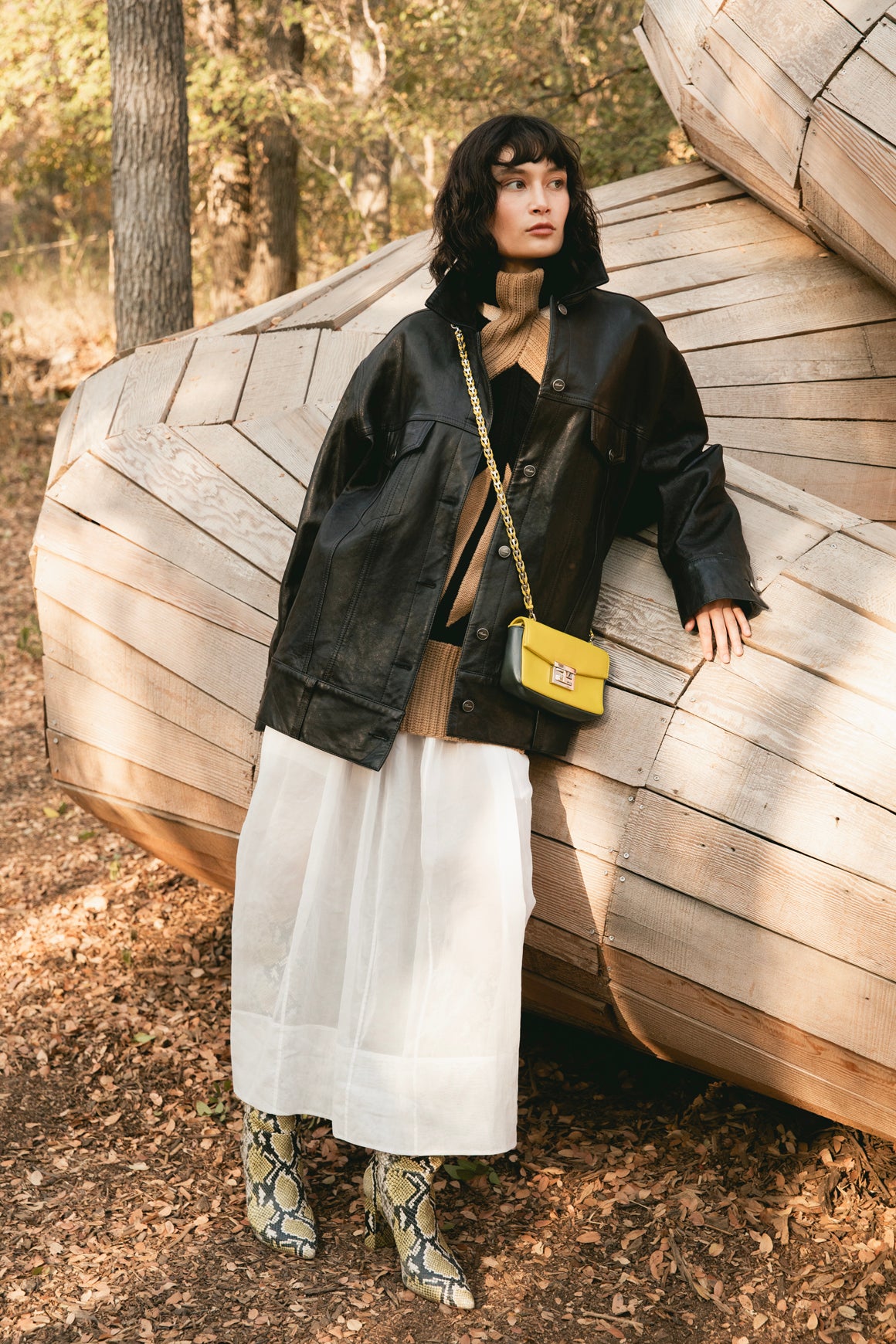 KHAITE Black Leather Button Front Oversized Jacket (Sz. 4)