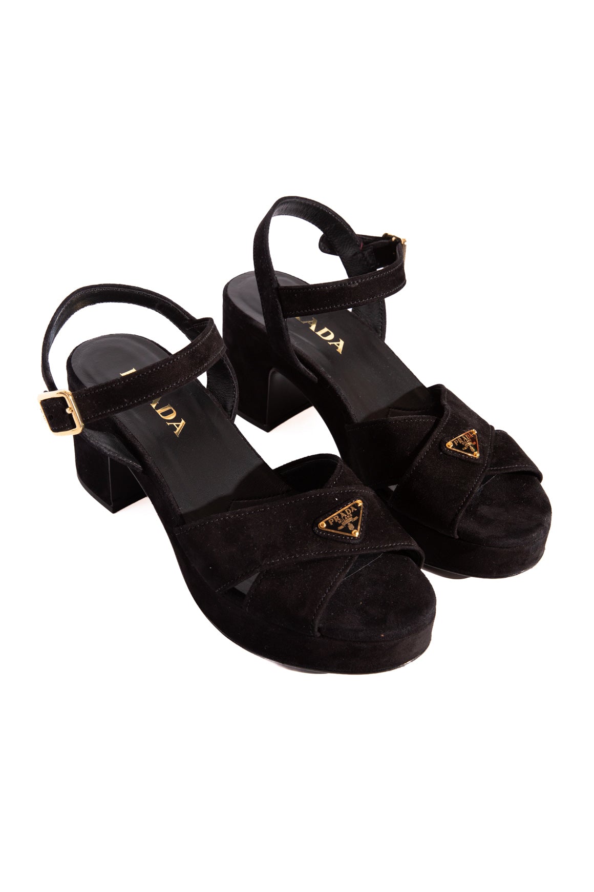 PRADA Black Suede Platform Sandal (Sz. 37)