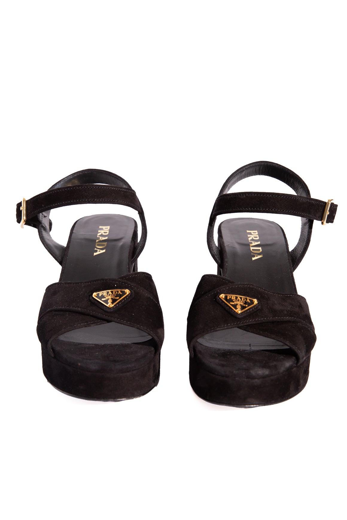PRADA Black Suede Platform Sandal (Sz. 37)