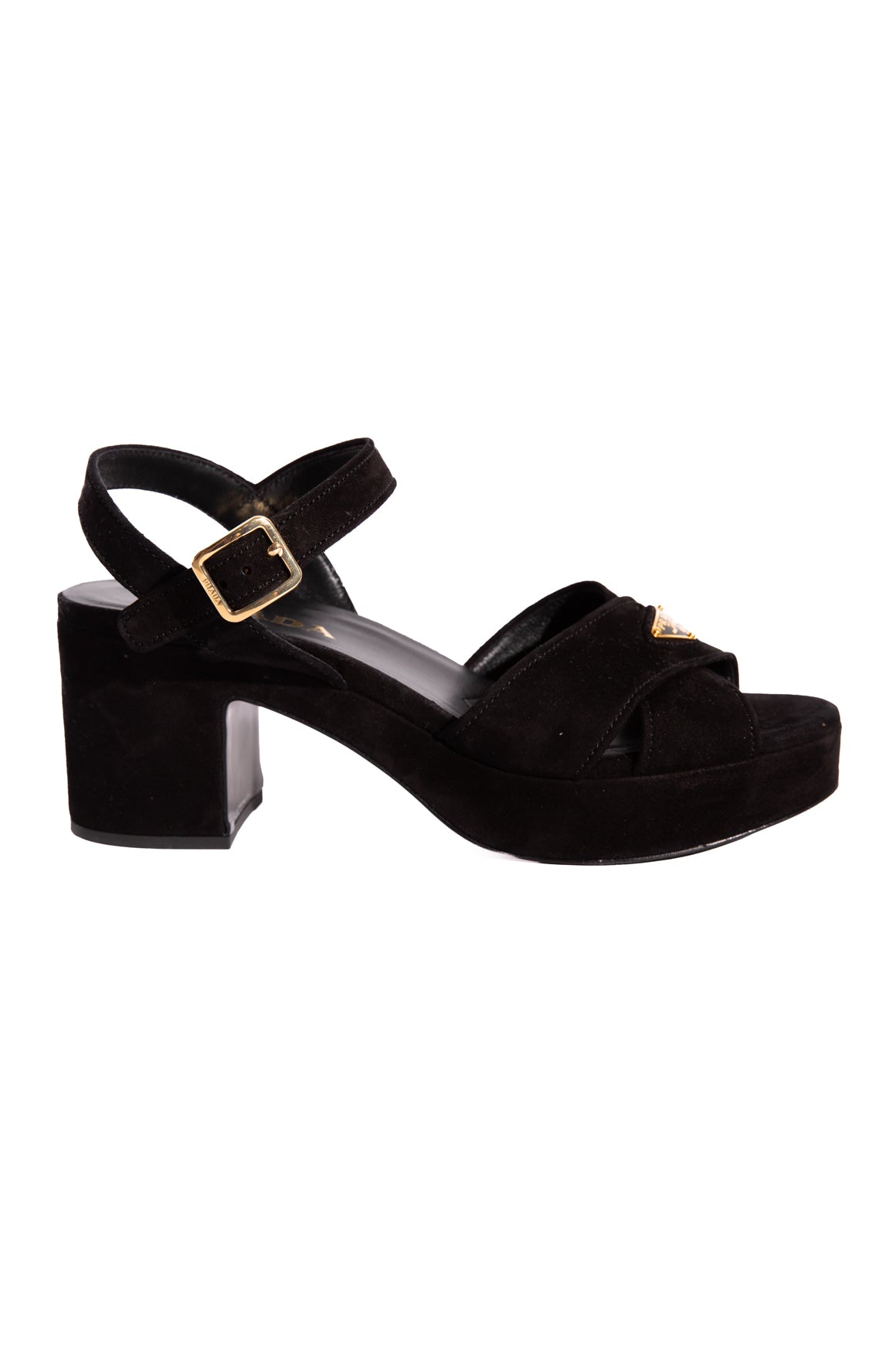 PRADA Black Suede Platform Sandal (Sz. 37)