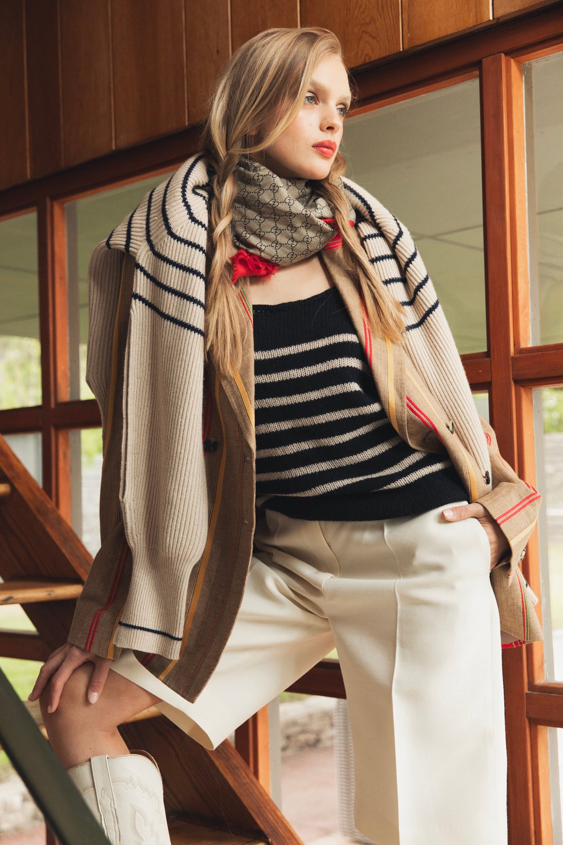KHAITE Stripe Knit Tank (Sz. L)