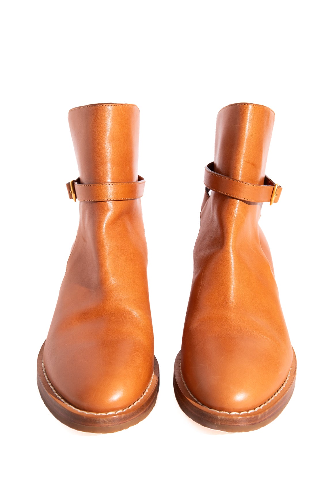 CELINE Tan Leather Ankle Boots (Sz. 41)