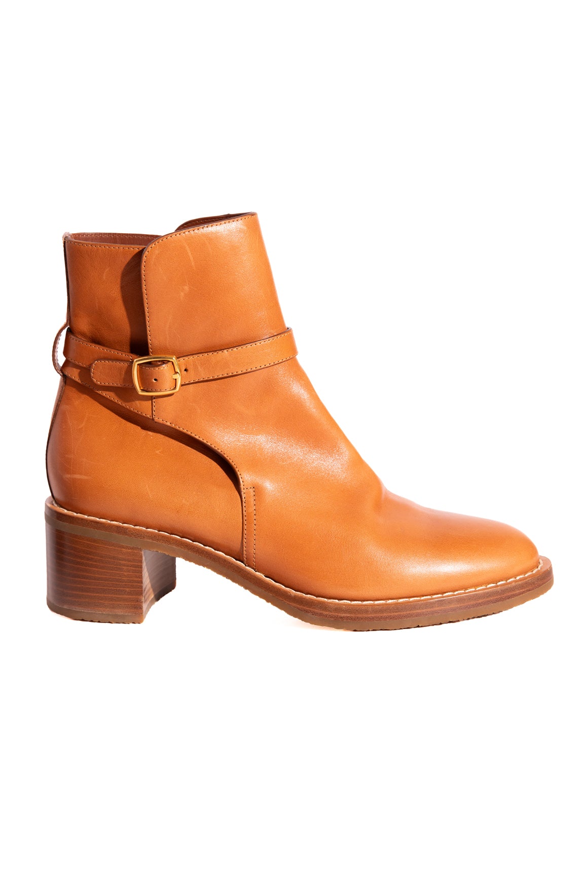 CELINE Tan Leather Ankle Boots (Sz. 41)