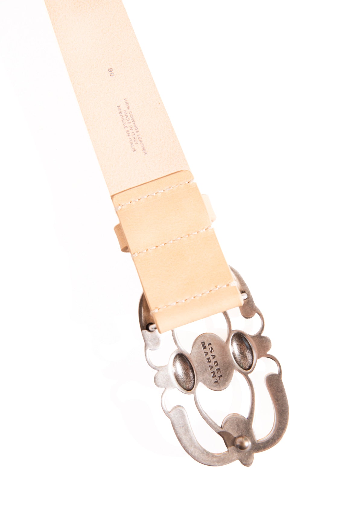 ISABEL MARANT Beige Leather "Mirko Belt (Sz. 90)