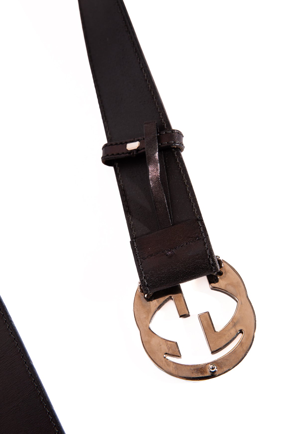 GUCCI Black Interlocking GG Buckle Leather Belt (Sz. 90/36)