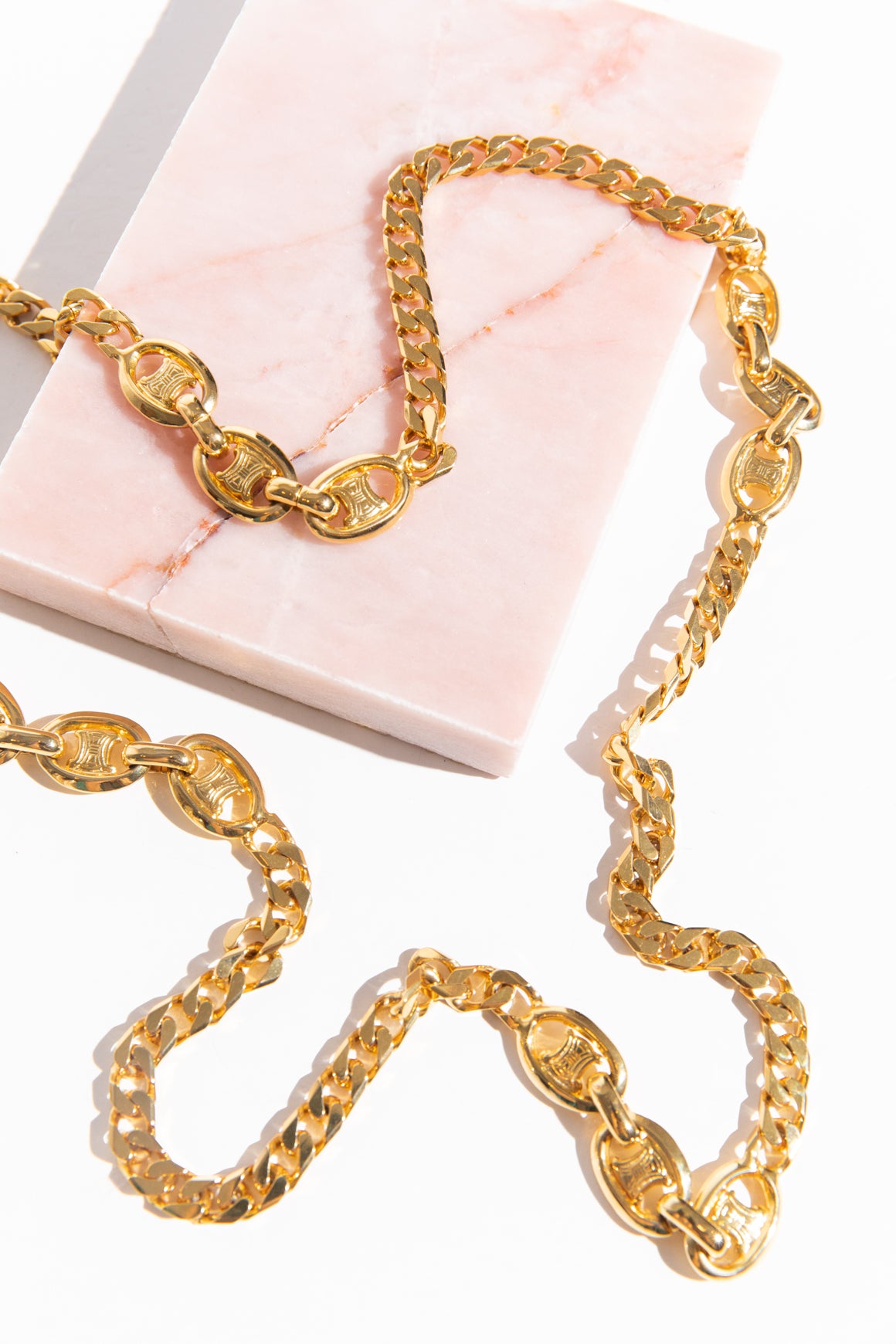 CELINE Triomphe Station Link Necklace