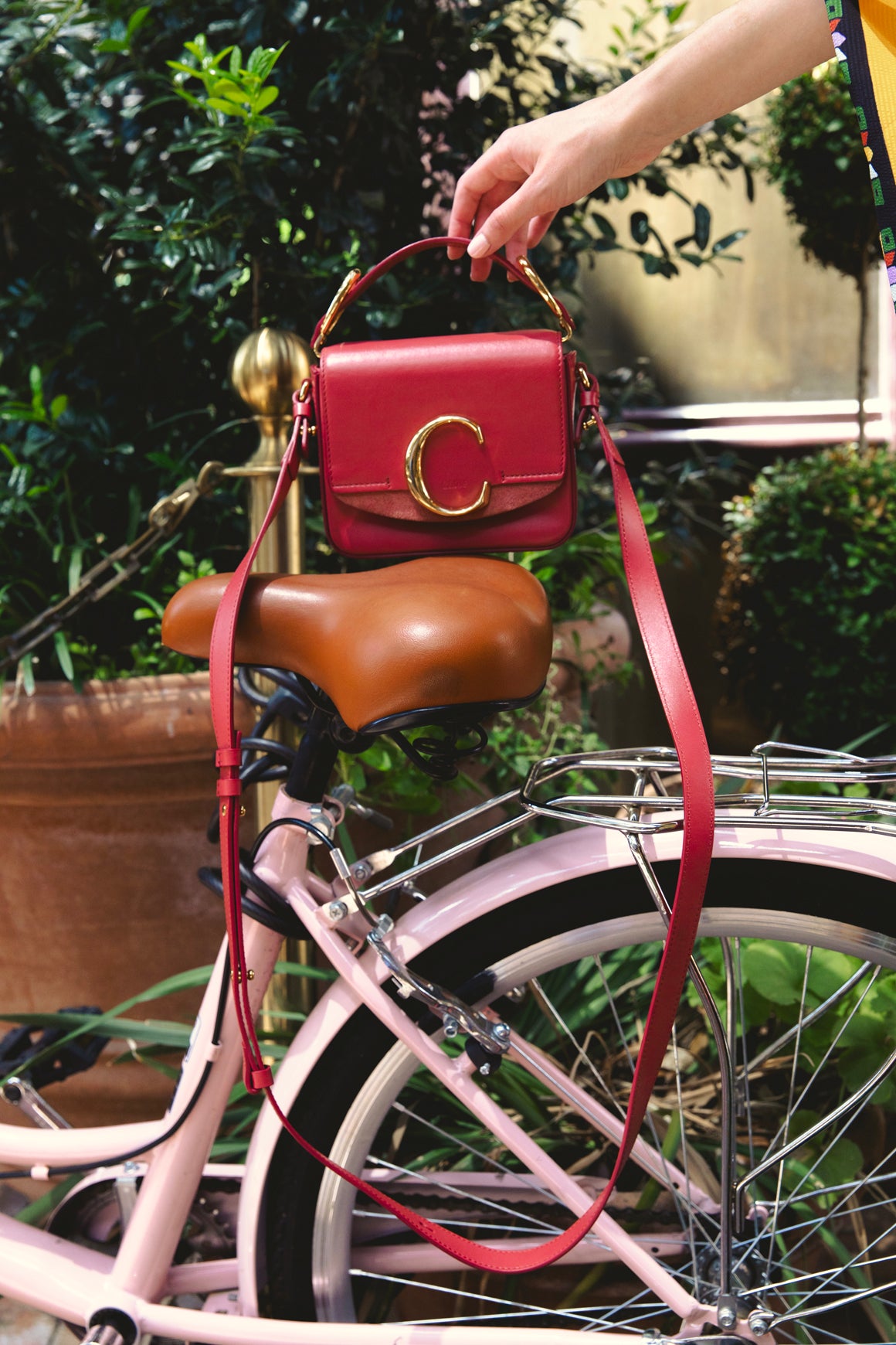 CHLOE Brick Leather Mini 'C' Shoulder Bag