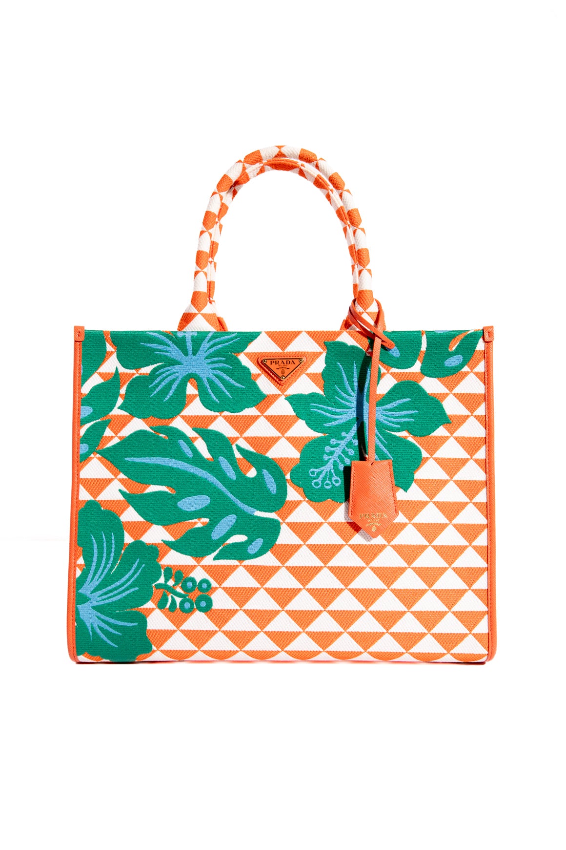 PRADA Symbole Embroidered Tote- Large