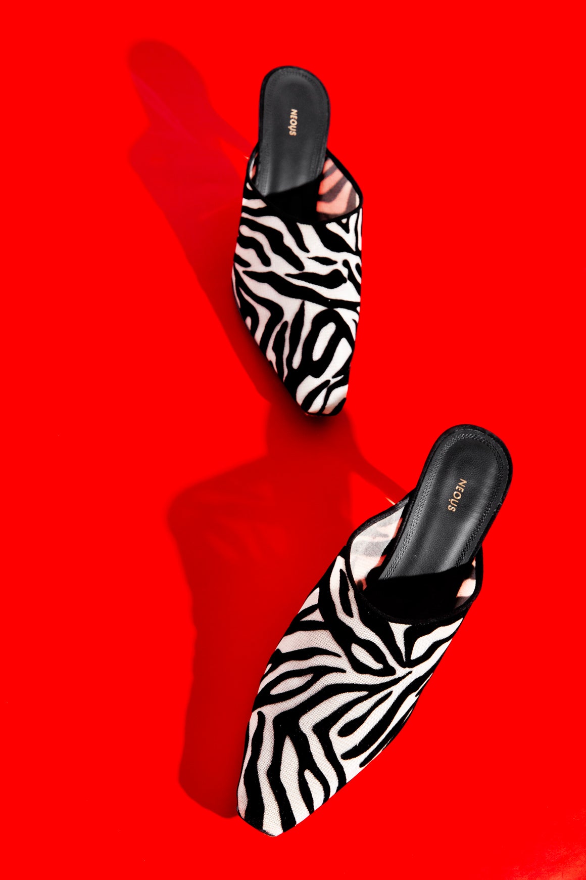 NEOUS Zebra Print Heeled Mules (Sz. 38.5)