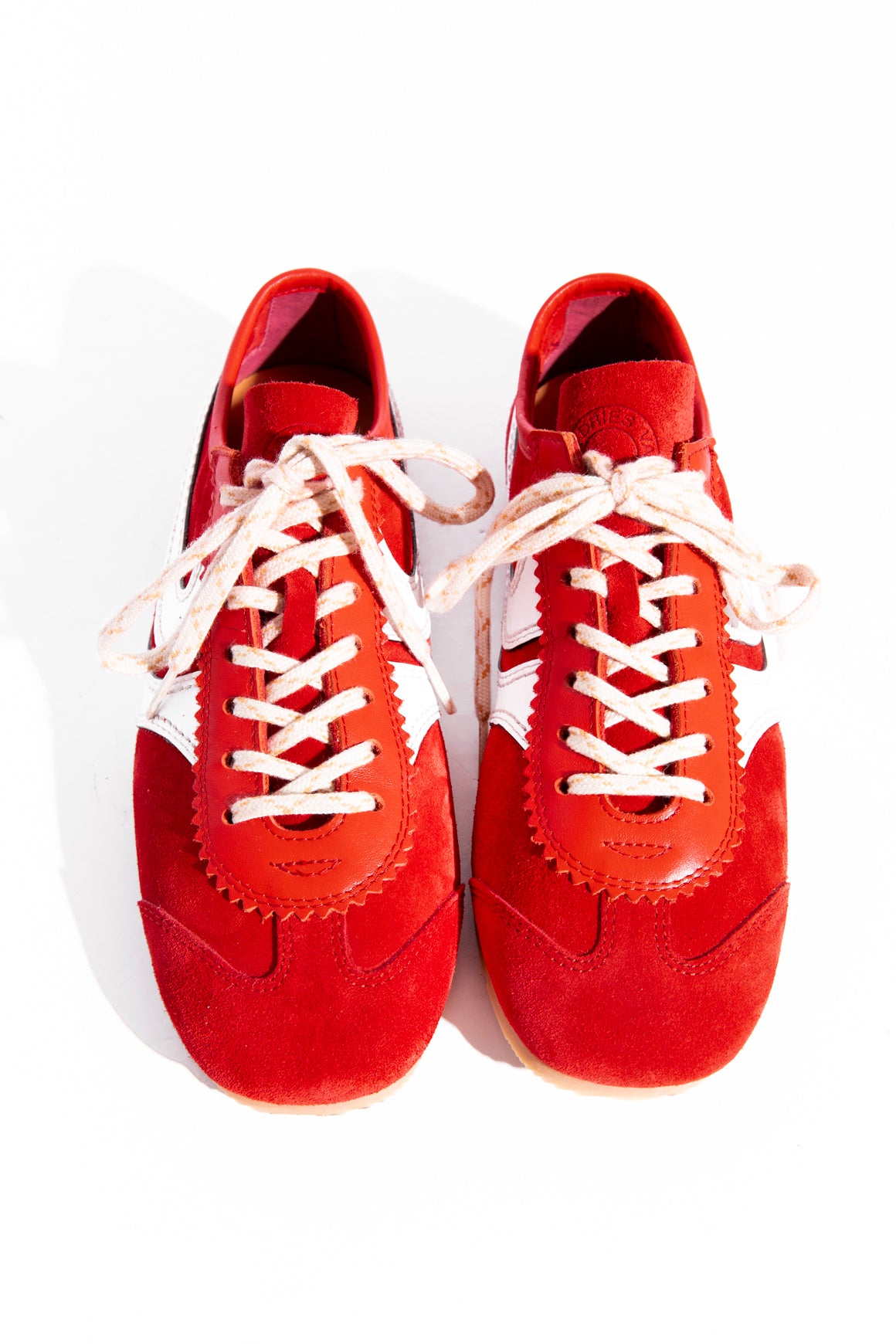 DRIES VAN NOTEN Red Suede Sneakers (Sz. 38)