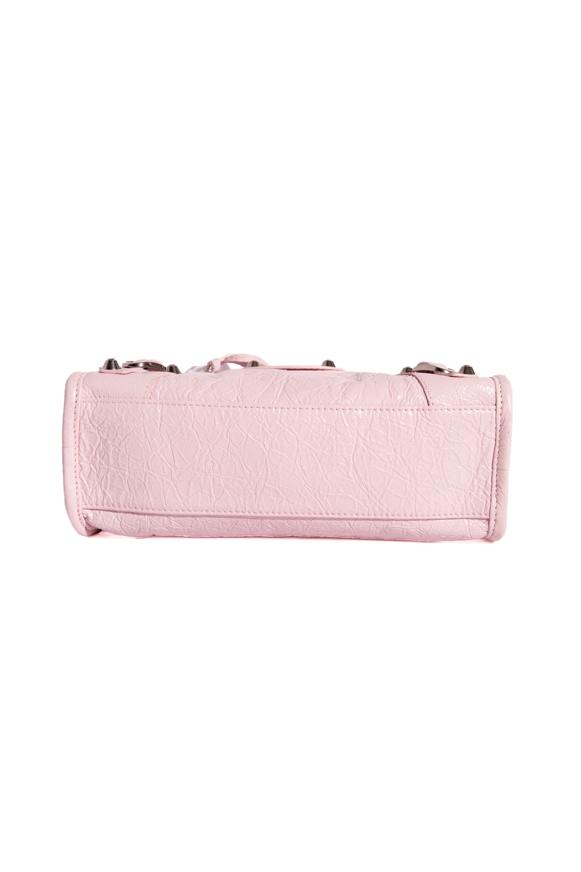 BALENCIAGA Light Pink Crystal Detail Mini City Bag