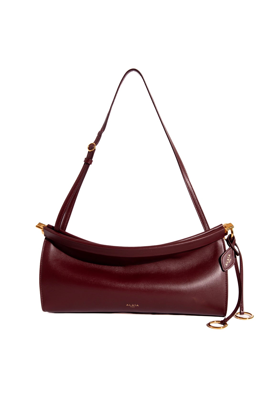 ALAIA Burgundy Le Click East + West Bag