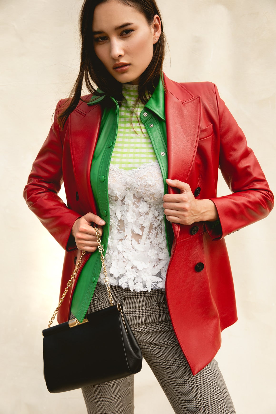 ALEXANDER MCQUEEN Red Leather Blazer (Sz. 42/6)